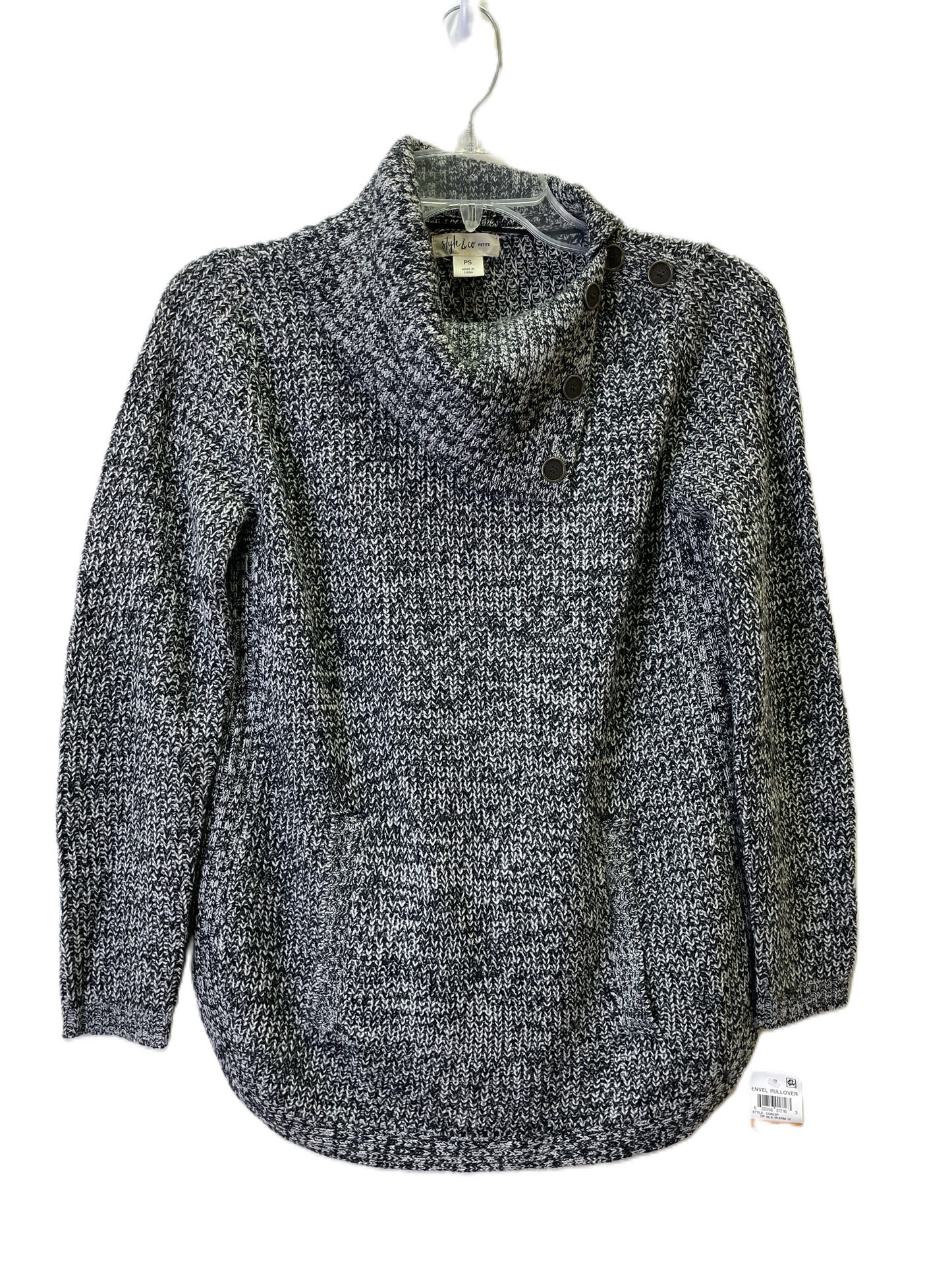 Sweater By Style And Company In Black & White, Size: Petite S