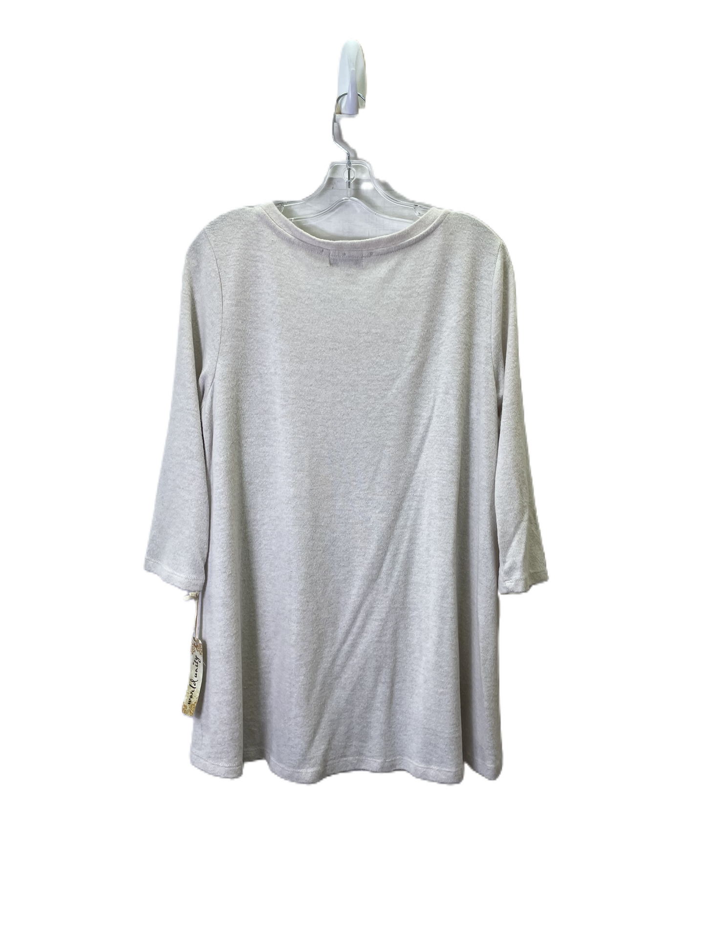 Top 3/4 Sleeve By World Unity In Cream, Size: M