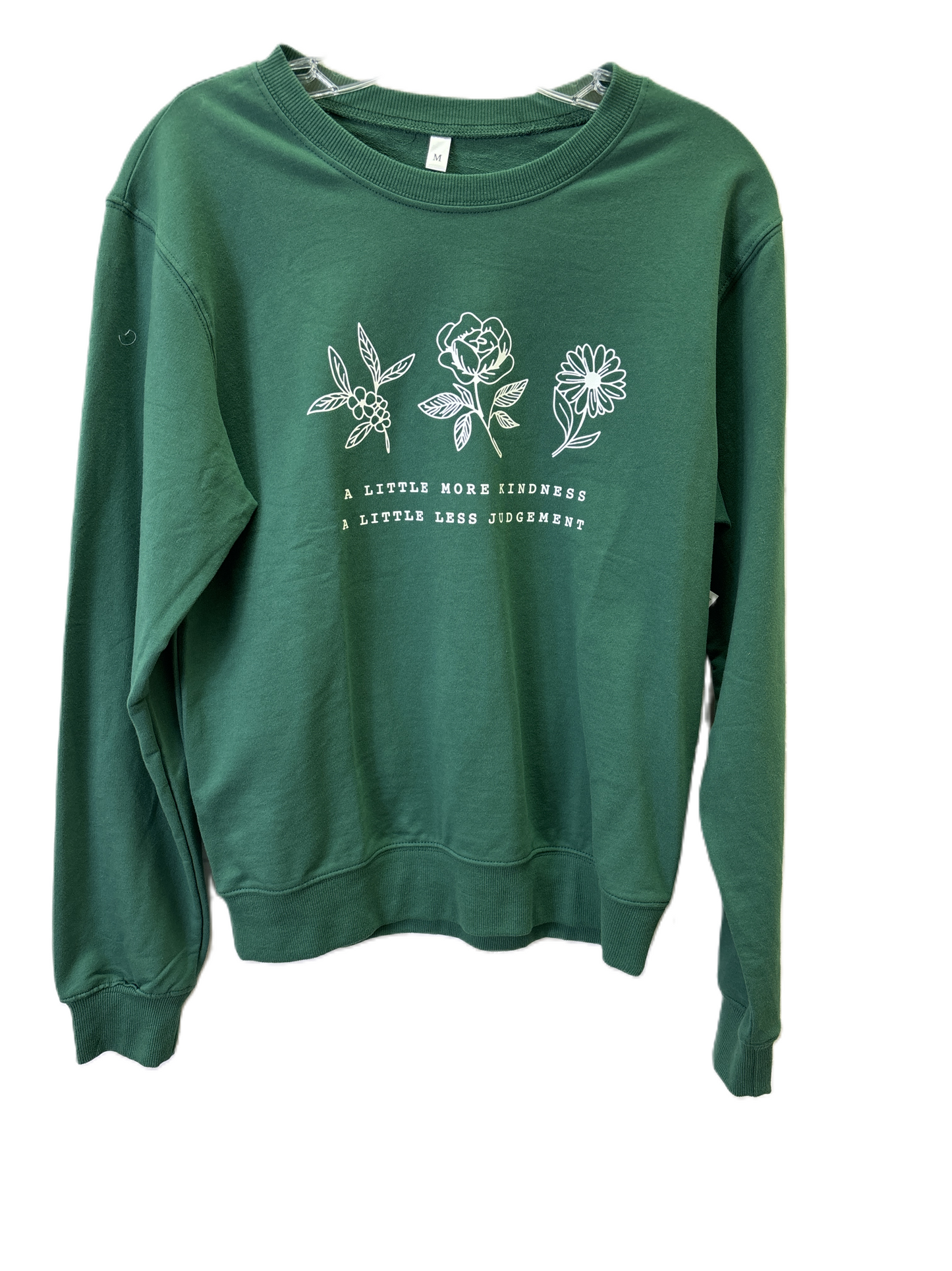 Top Long Sleeve In Green & White, Size: M