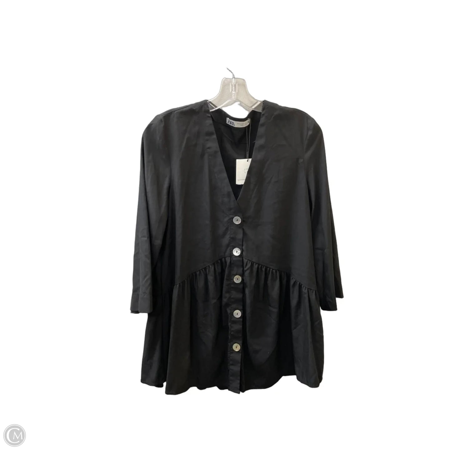 Top Long Sleeve Basic By Zara In Black, Size: Xs