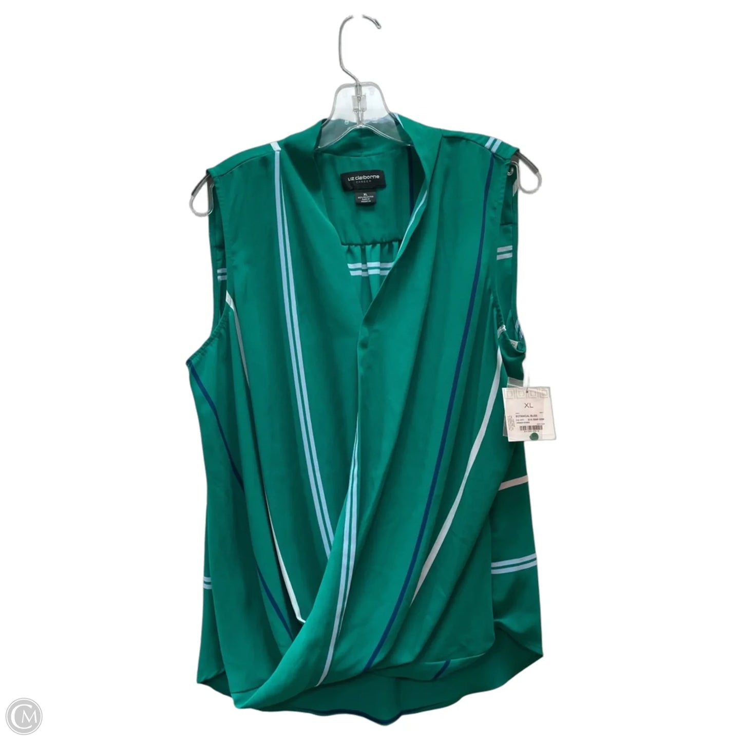 Blouse Sleeveless By Liz Claiborne In Green, Size: Xl