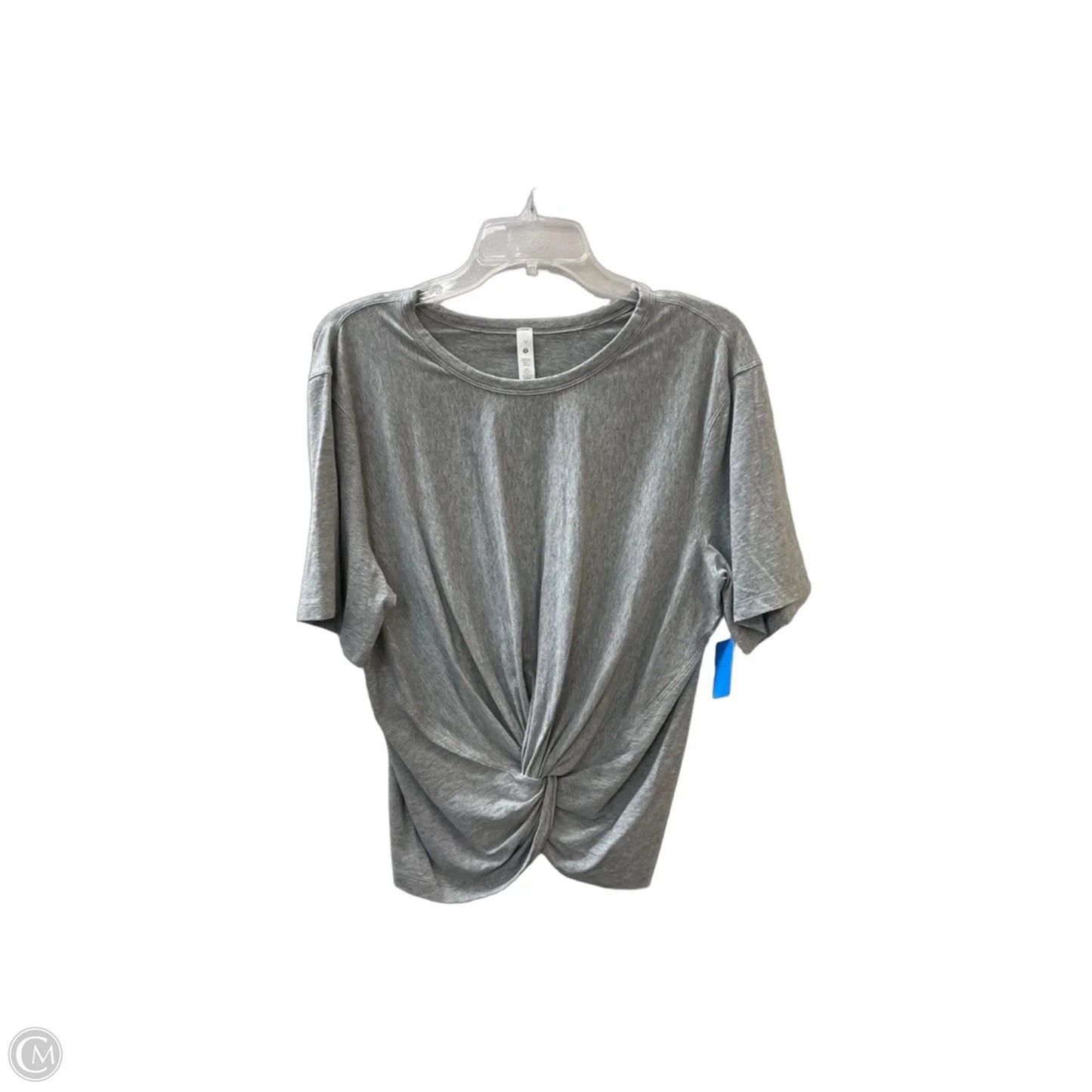 Athletic Top Short Sleeve By Lululemon In Grey, Size: L