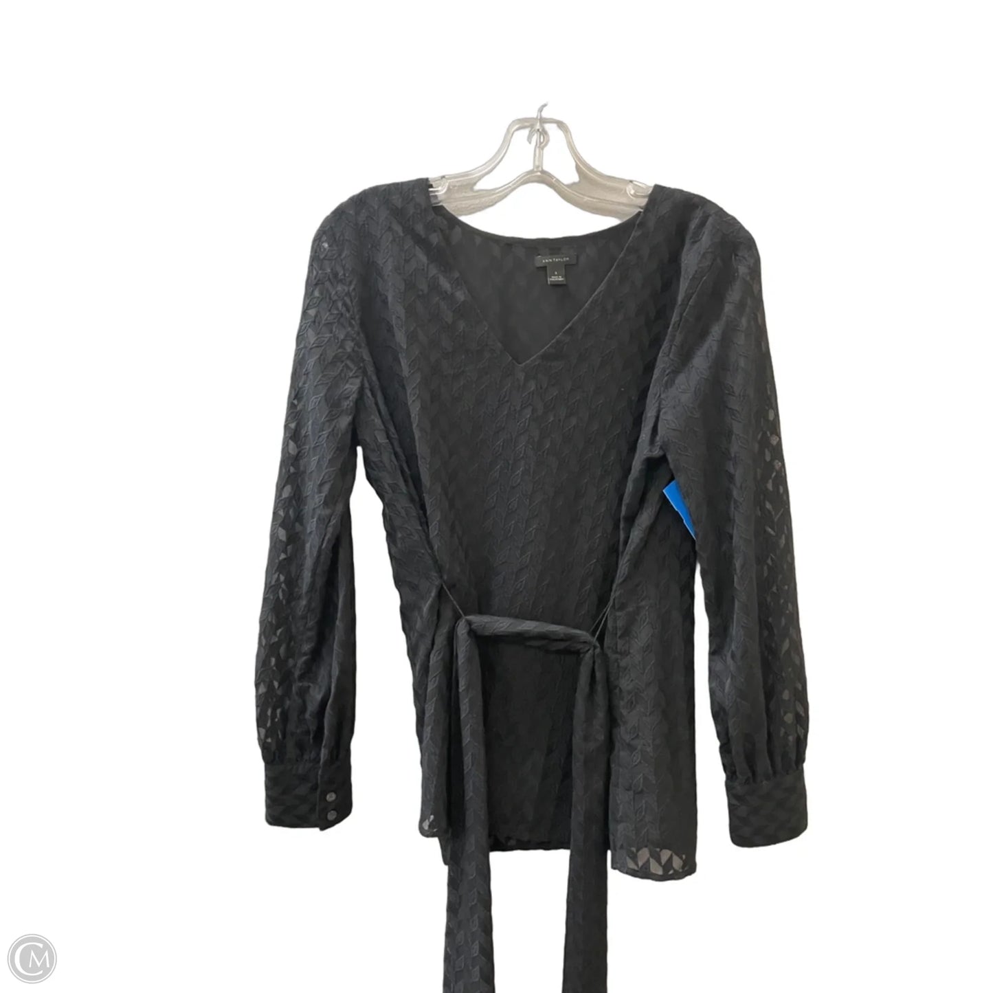 Top Long Sleeve By Ann Taylor In Black, Size: S