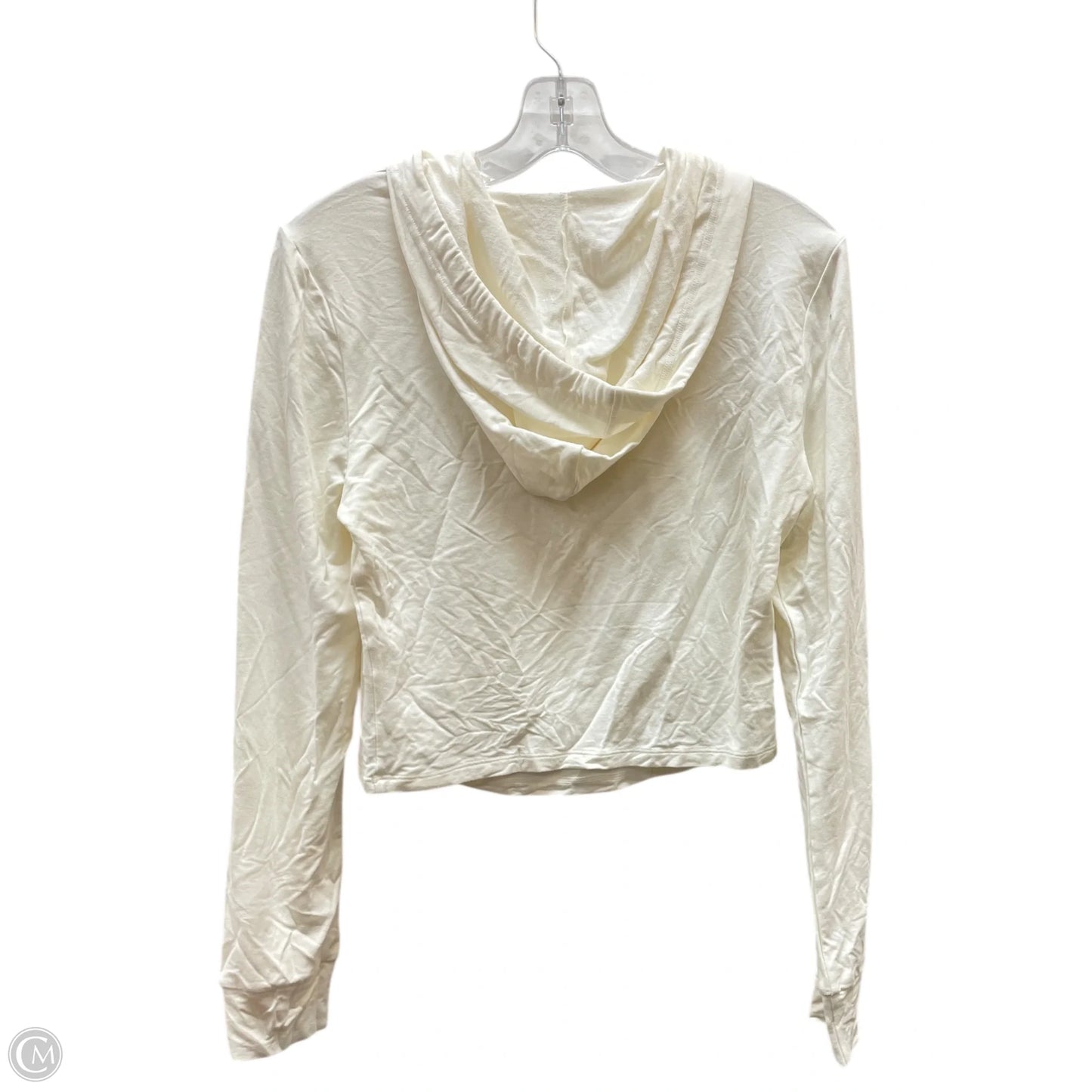 Athletic Top Long Sleeve Hoodie By Halara In Cream, Size: L