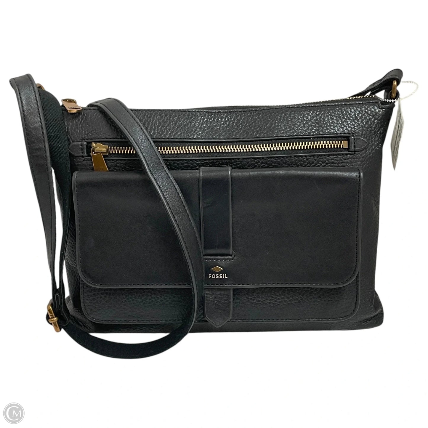 Crossbody Leather By Fossil, Size: Medium