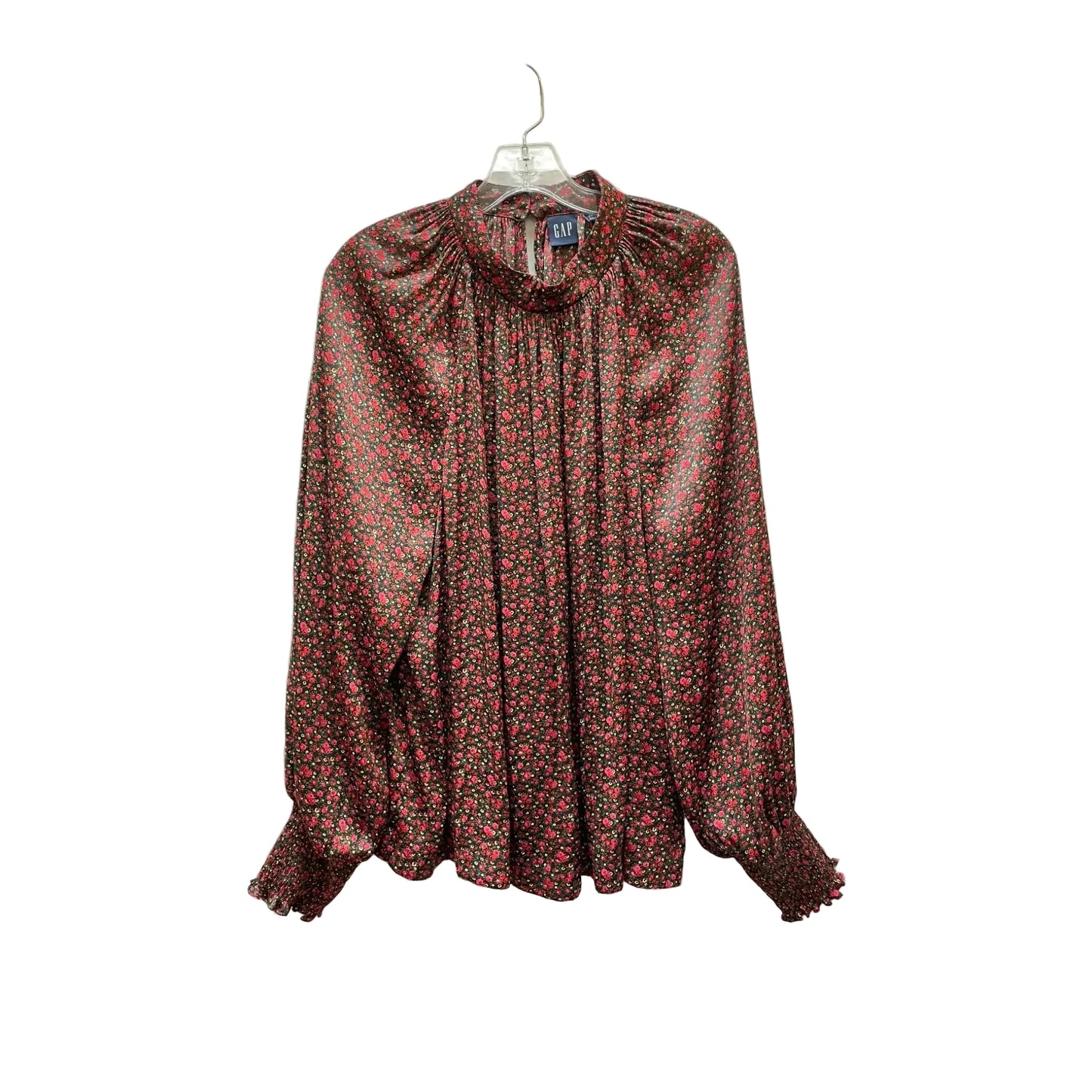 Blouse Long Sleeve By Gap In Floral Print, Size: Xxl
