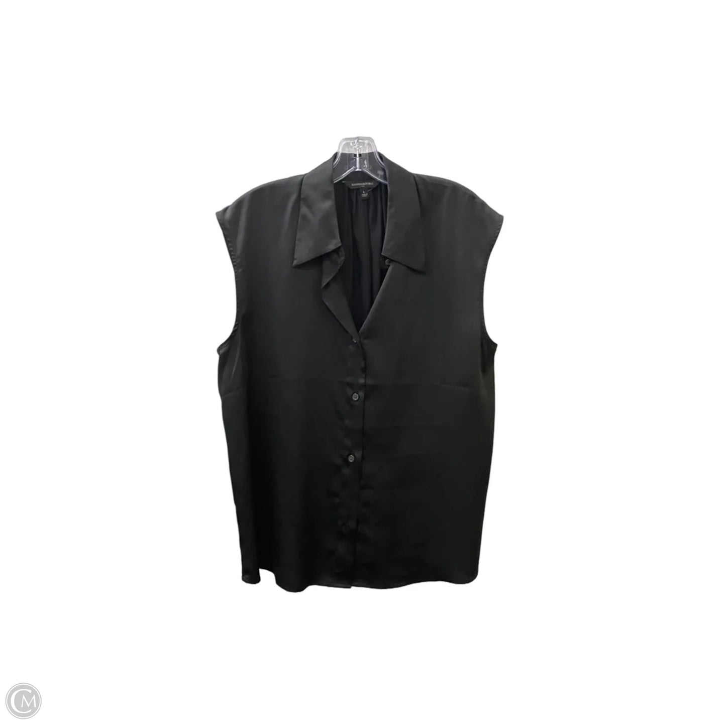 Blouse Sleeveless By Banana Republic In Black, Size: L