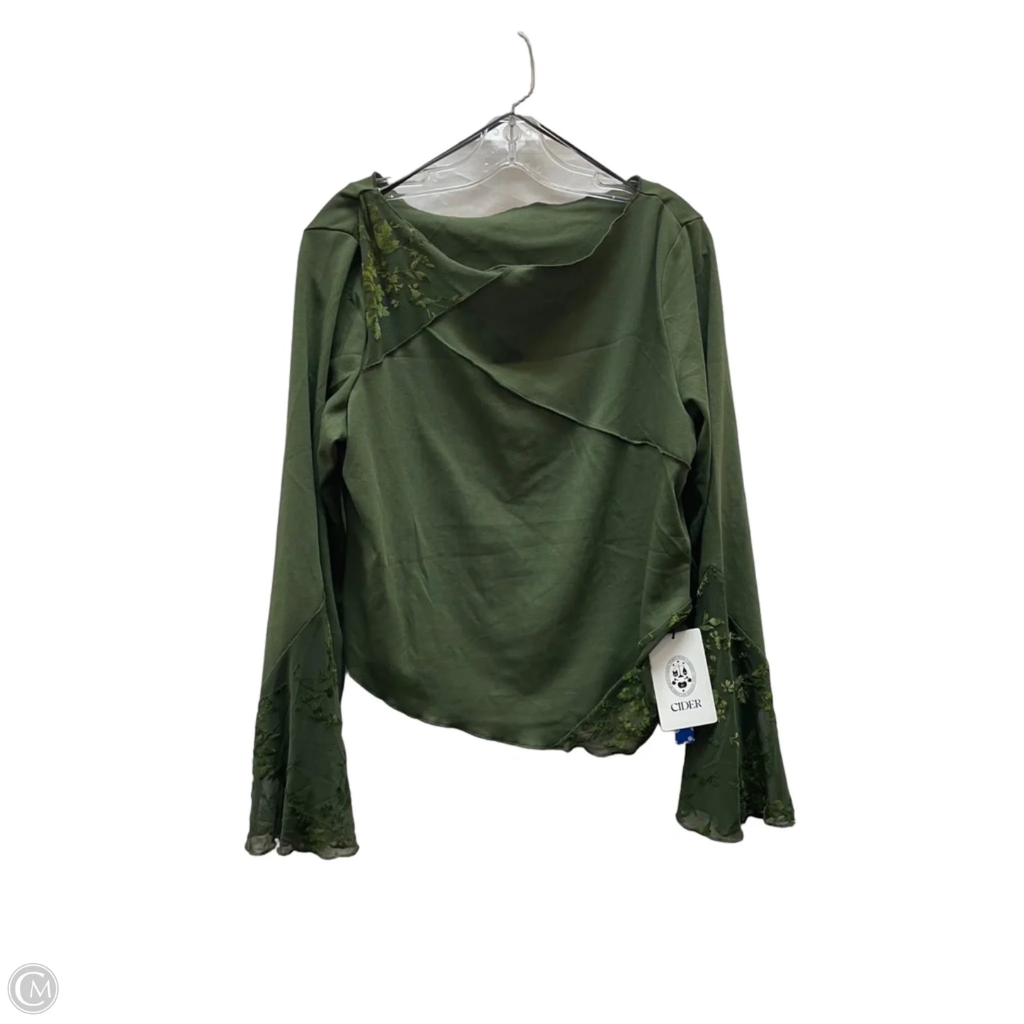 Top Long Sleeve By Cider In Green, Size: 1x