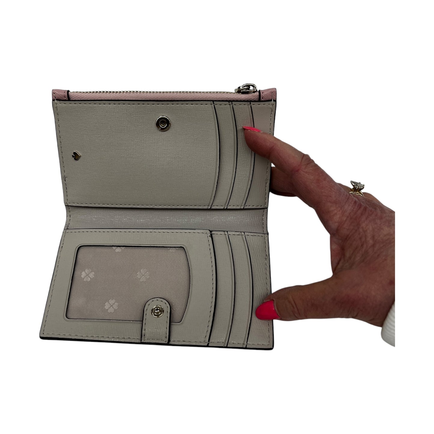 Wallet Designer By Kate Spade In Grey & Pink, Size:Small