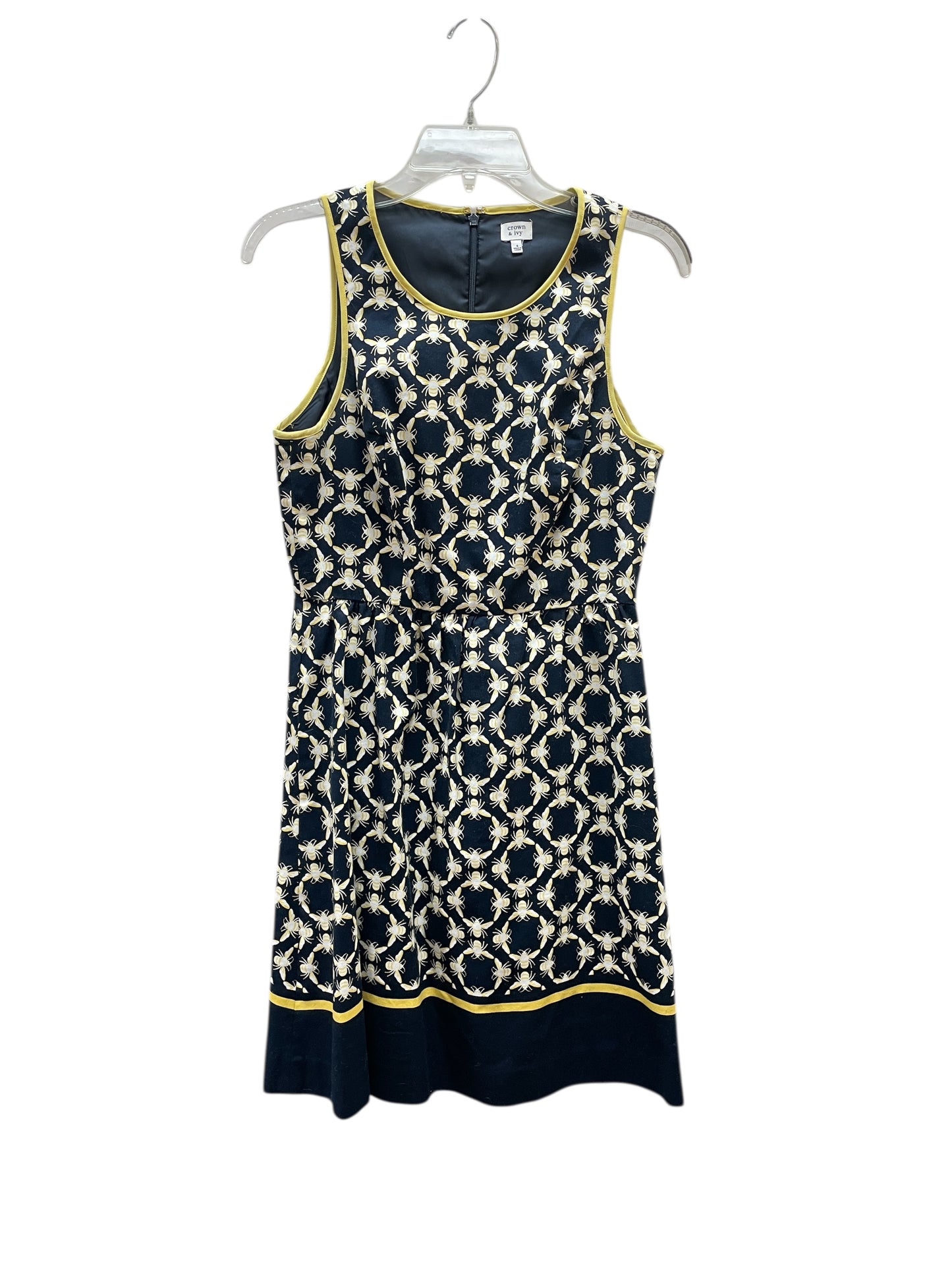 Dress Party Midi By Crown And Ivy In Blue & Yellow, Size:4