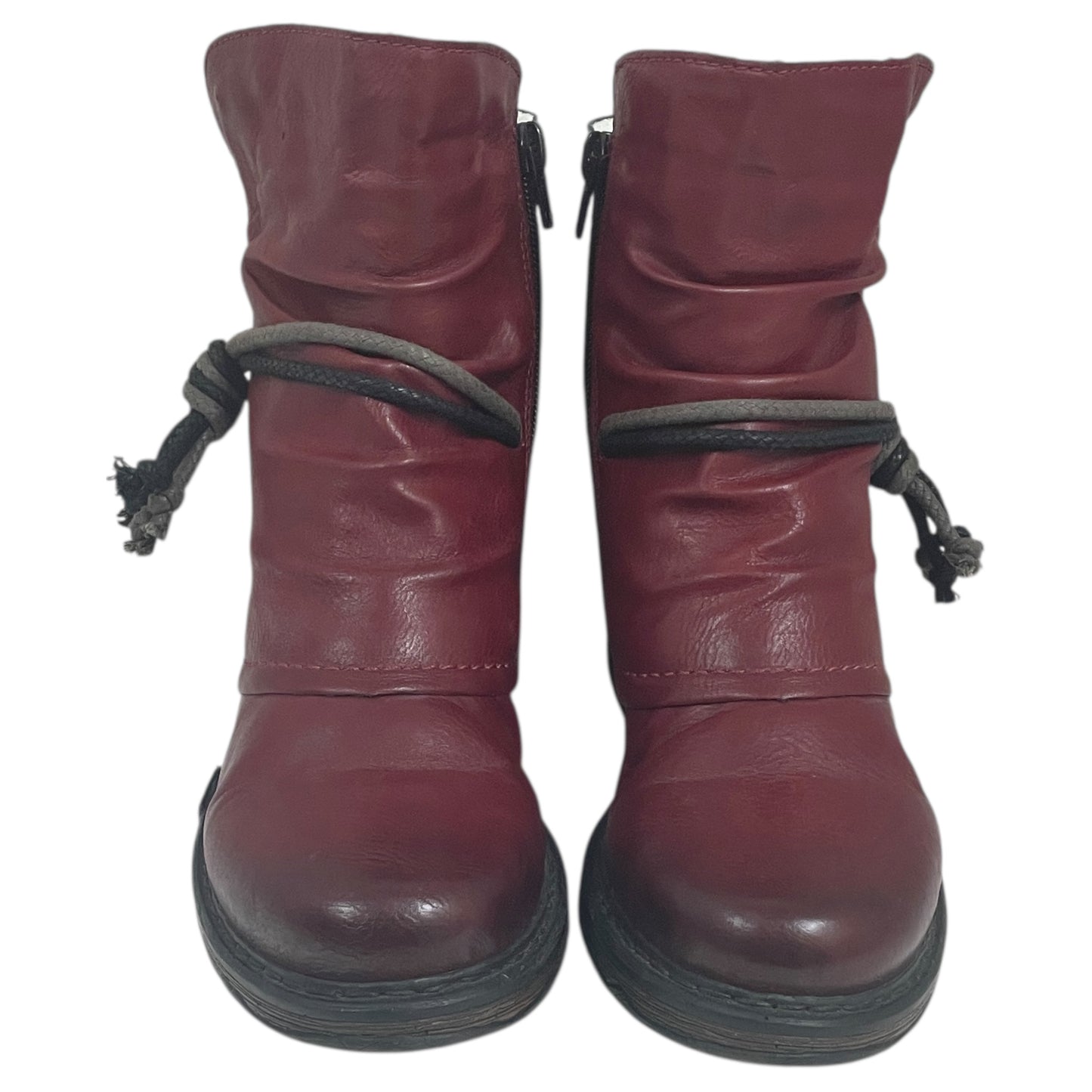 Boots Ankle Flats By Riekers In Red, Size:7.5