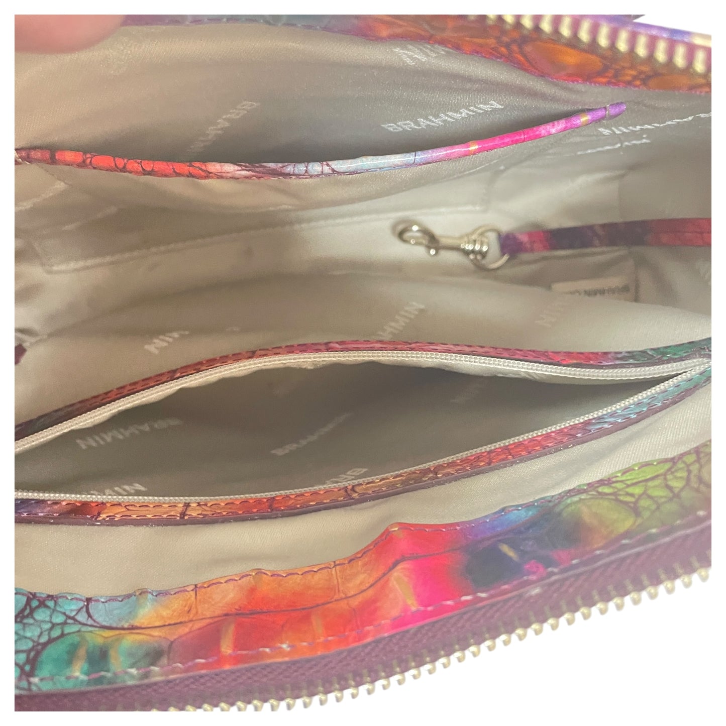 Crossbody Designer By Brahmin In Multi, Size:Medium