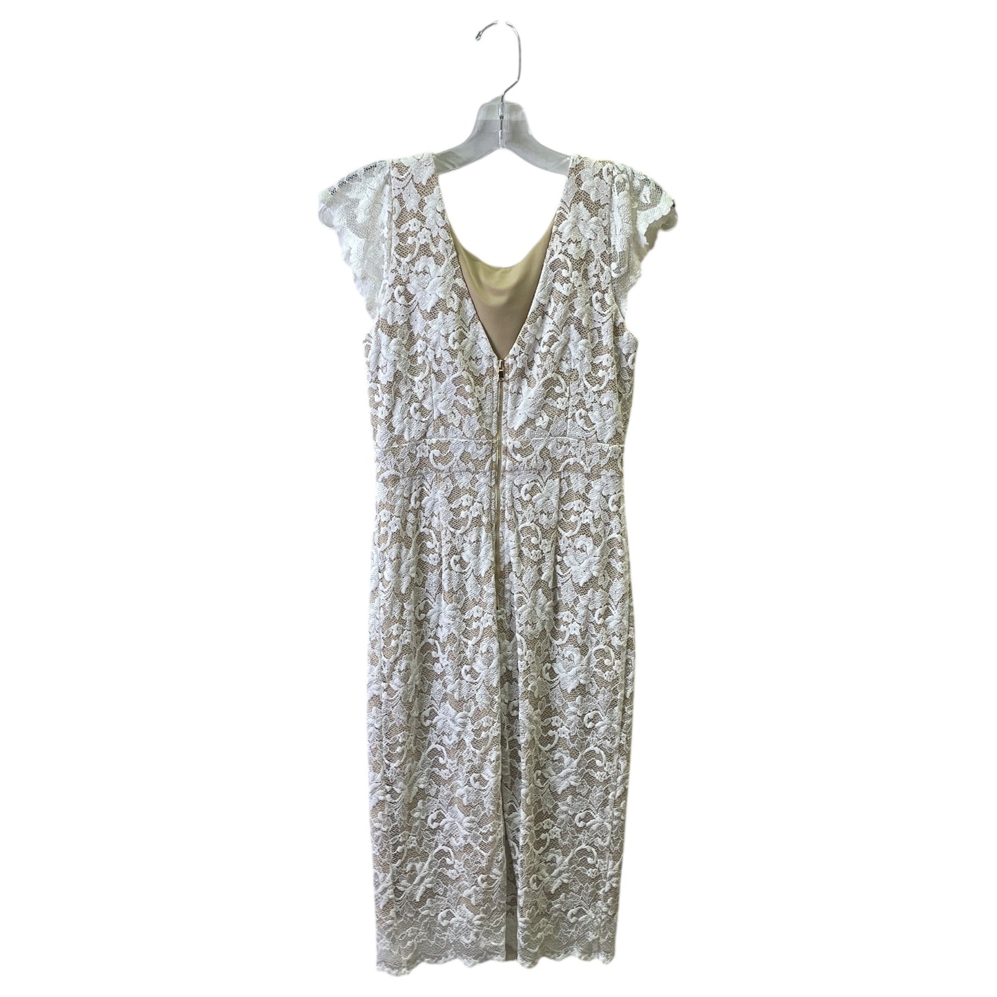 Dress Party Midi By Abs In Cream & Tan, Size:M