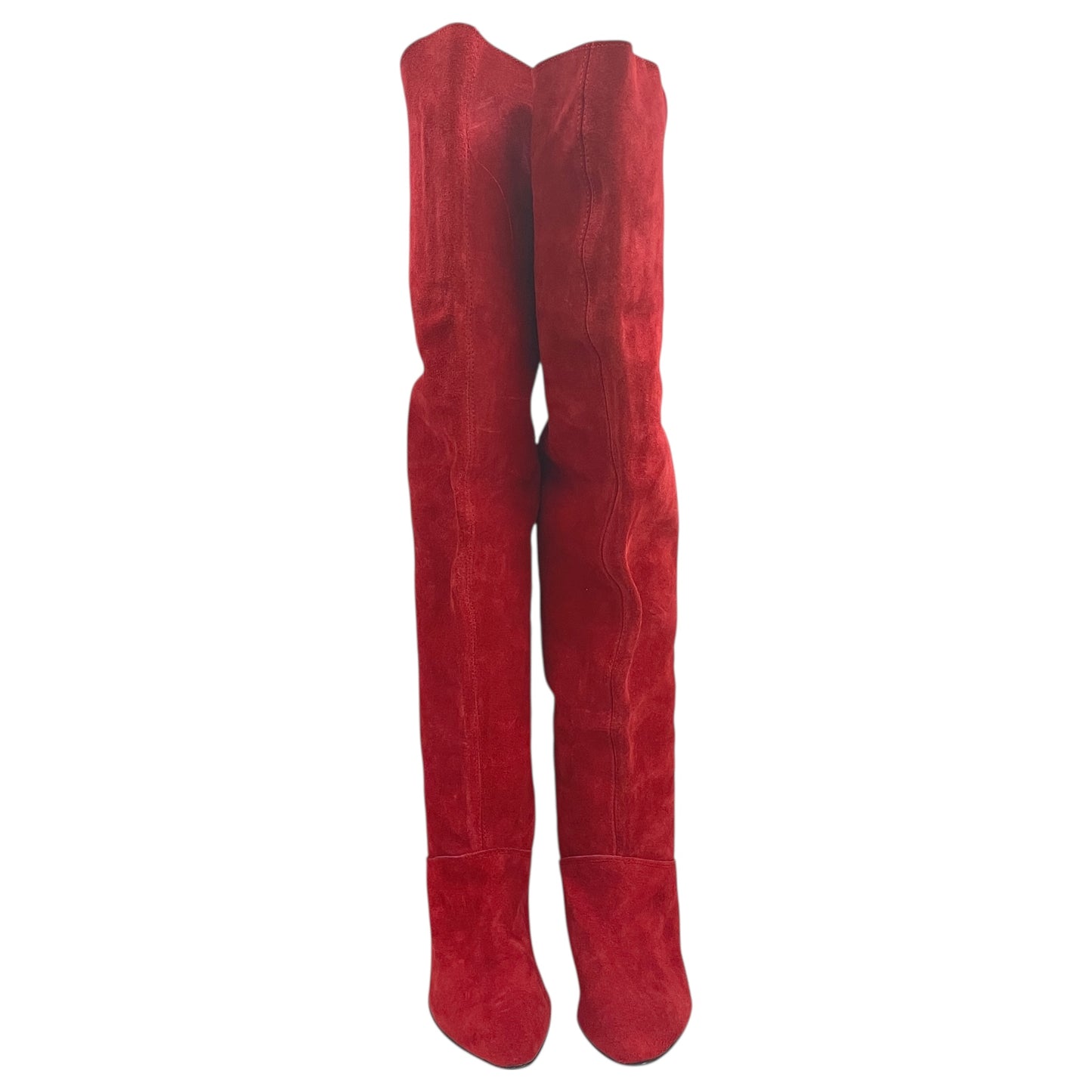 Boots Over-The-Knee Heels By In Red, Size:9.5