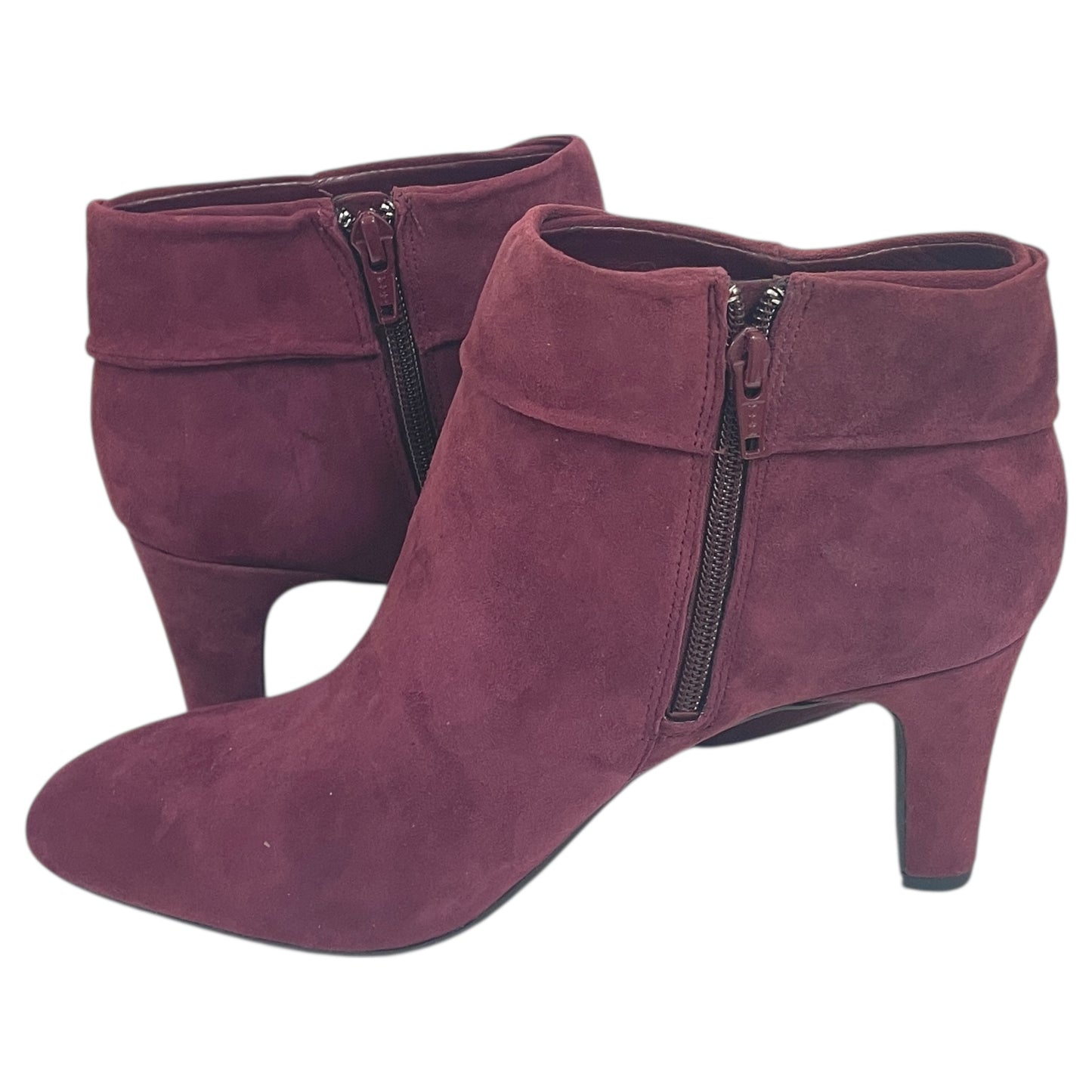 Boots Ankle Heels By Alex Marie In Maroon, Size:9