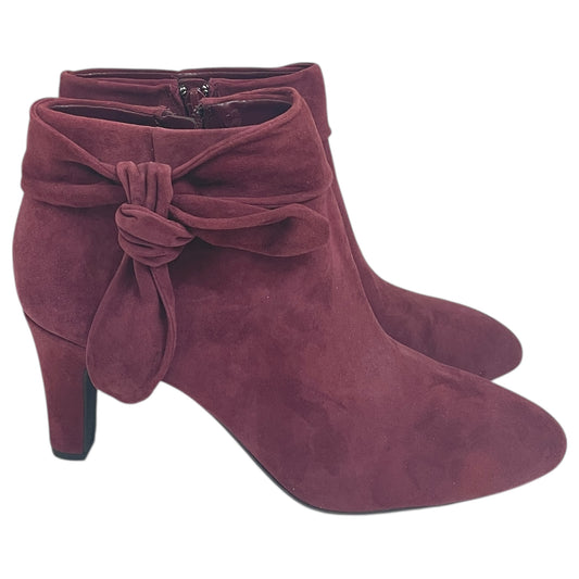 Boots Ankle Heels By Alex Marie In Maroon, Size:9