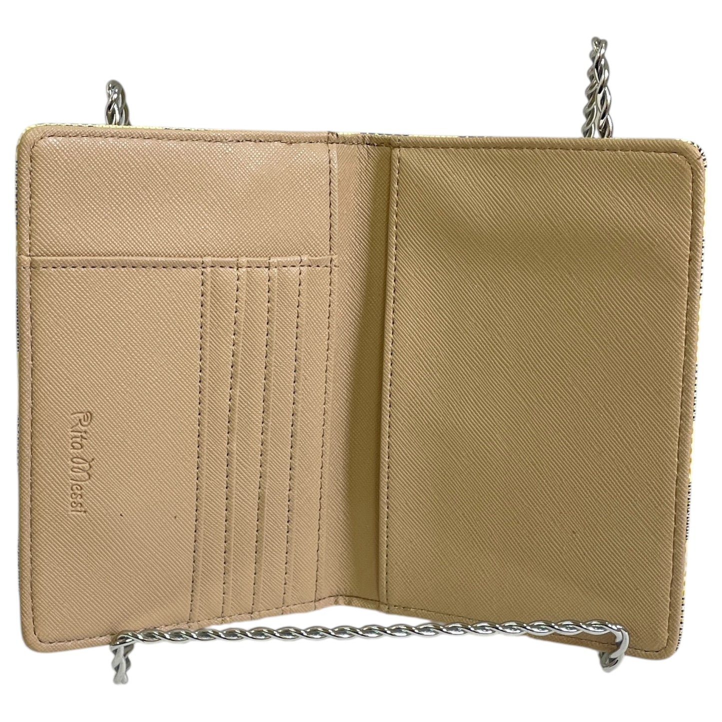 Wallet By Rita Messi In Blue & Cream, Size:Medium