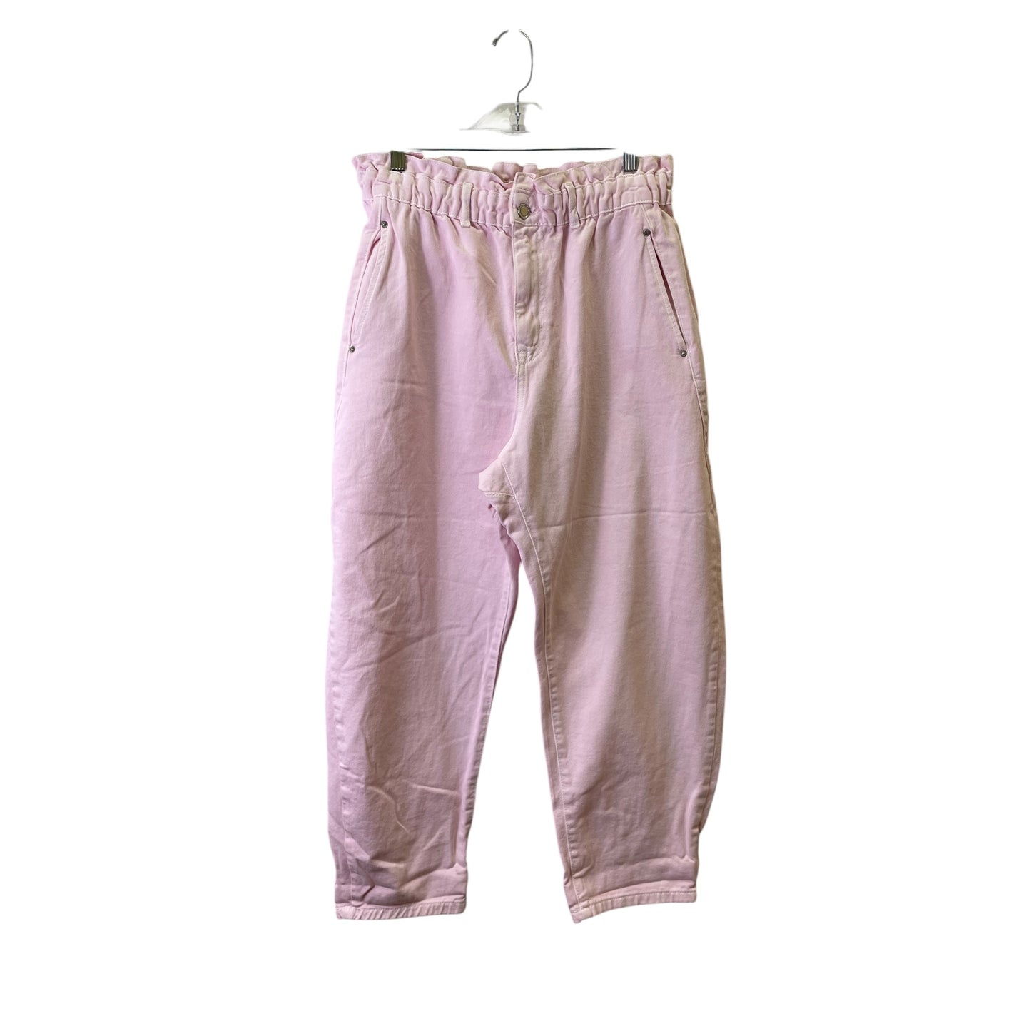 Jeans Straight By Zara In Pink Denim, Size:12