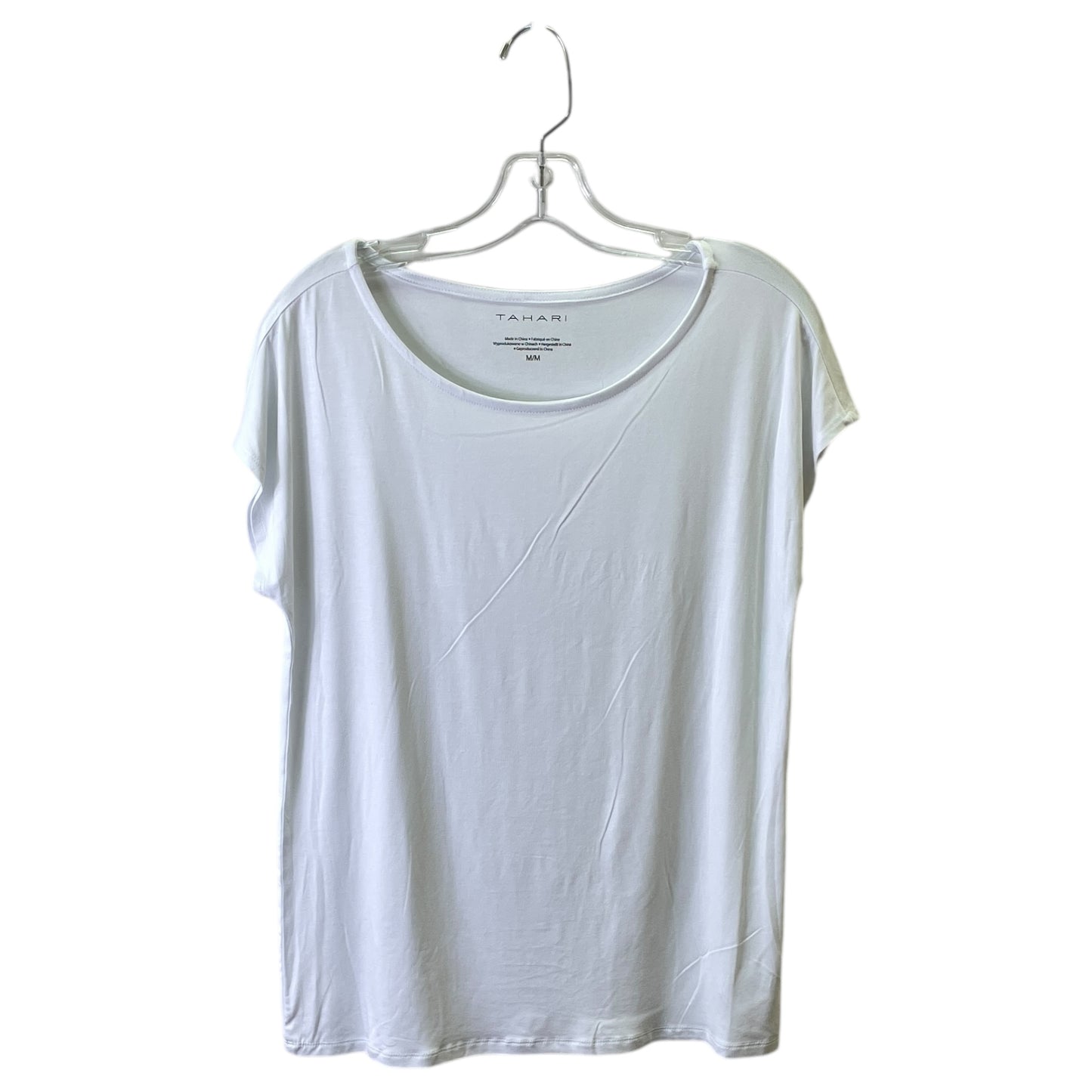 Top Ss Basic By Tahari By Arthur Levine In White, Size:M