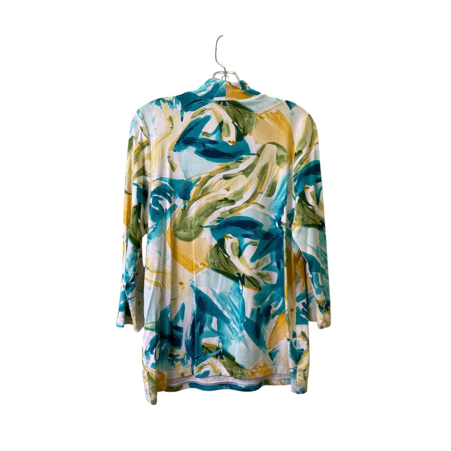 Top 3/4 Sleeve By Chicos In Aqua, Size:M