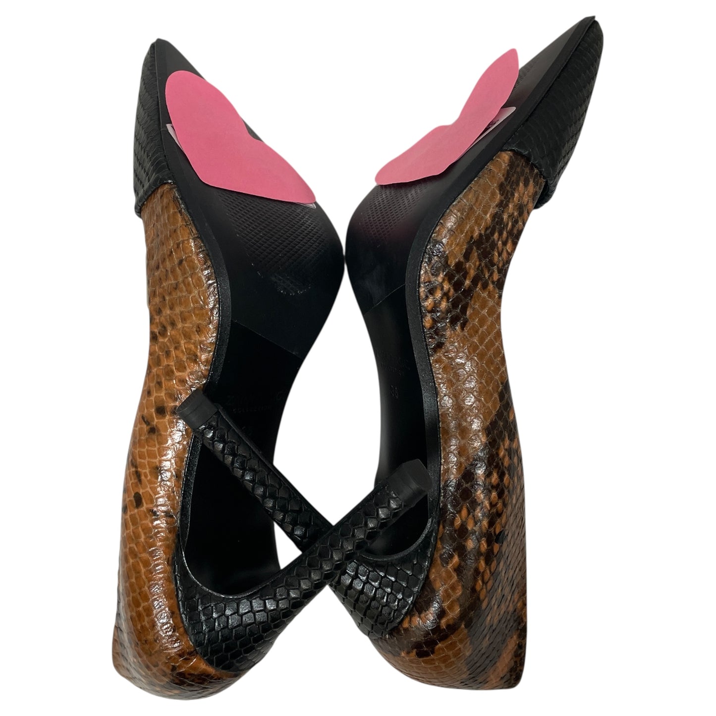 SHOES HEELS STILETTO by ZARA BASIC In BLACK & BROWN, Size: 6