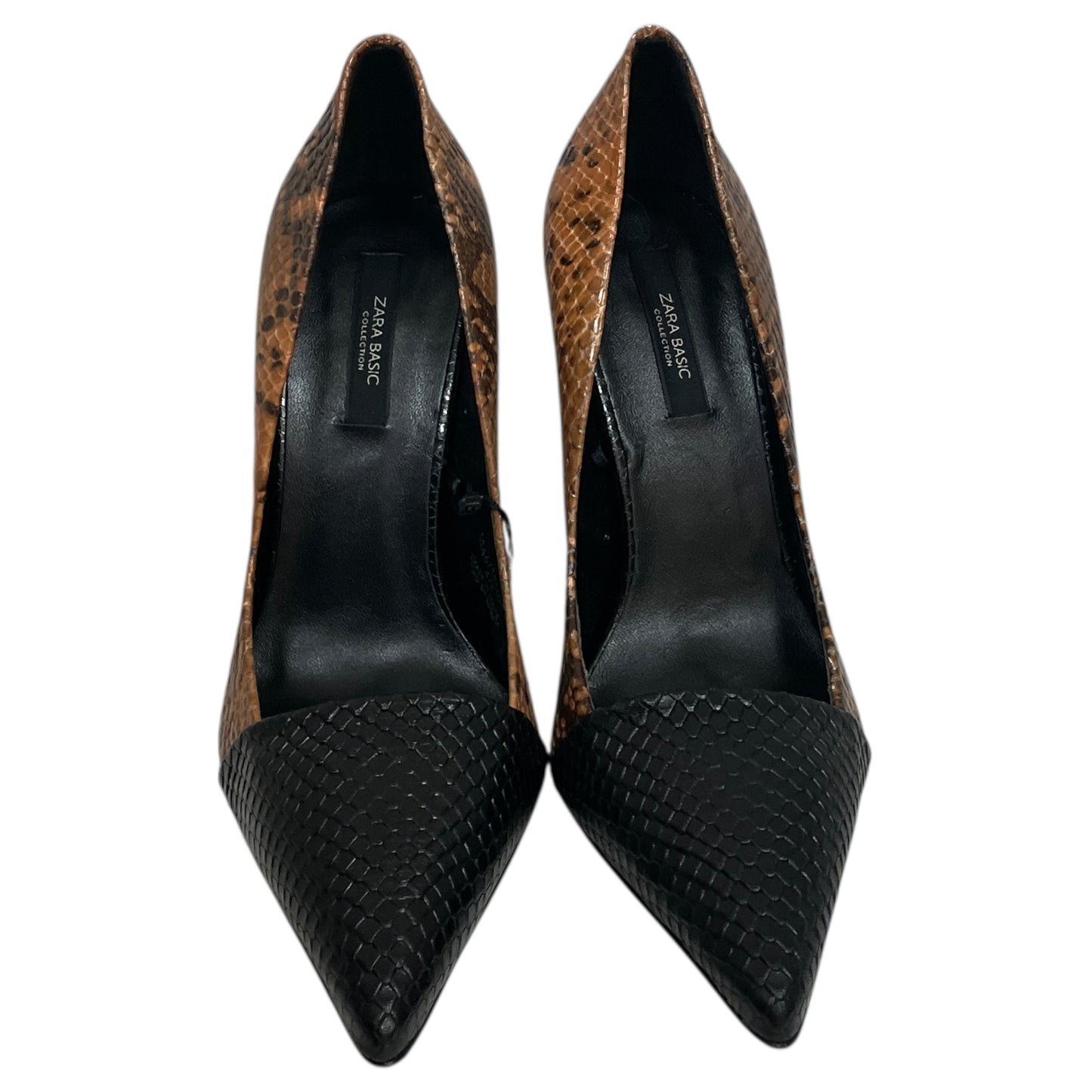 SHOES HEELS STILETTO by ZARA BASIC In BLACK & BROWN, Size: 6