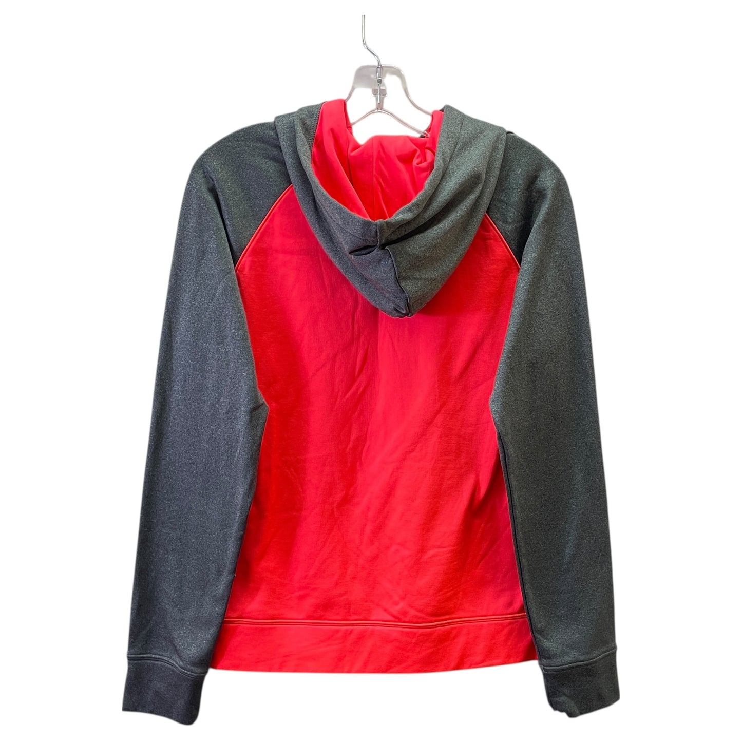 Athletic Sweatshirt Hoodie By Under Armour In Grey & Orange, Size:M