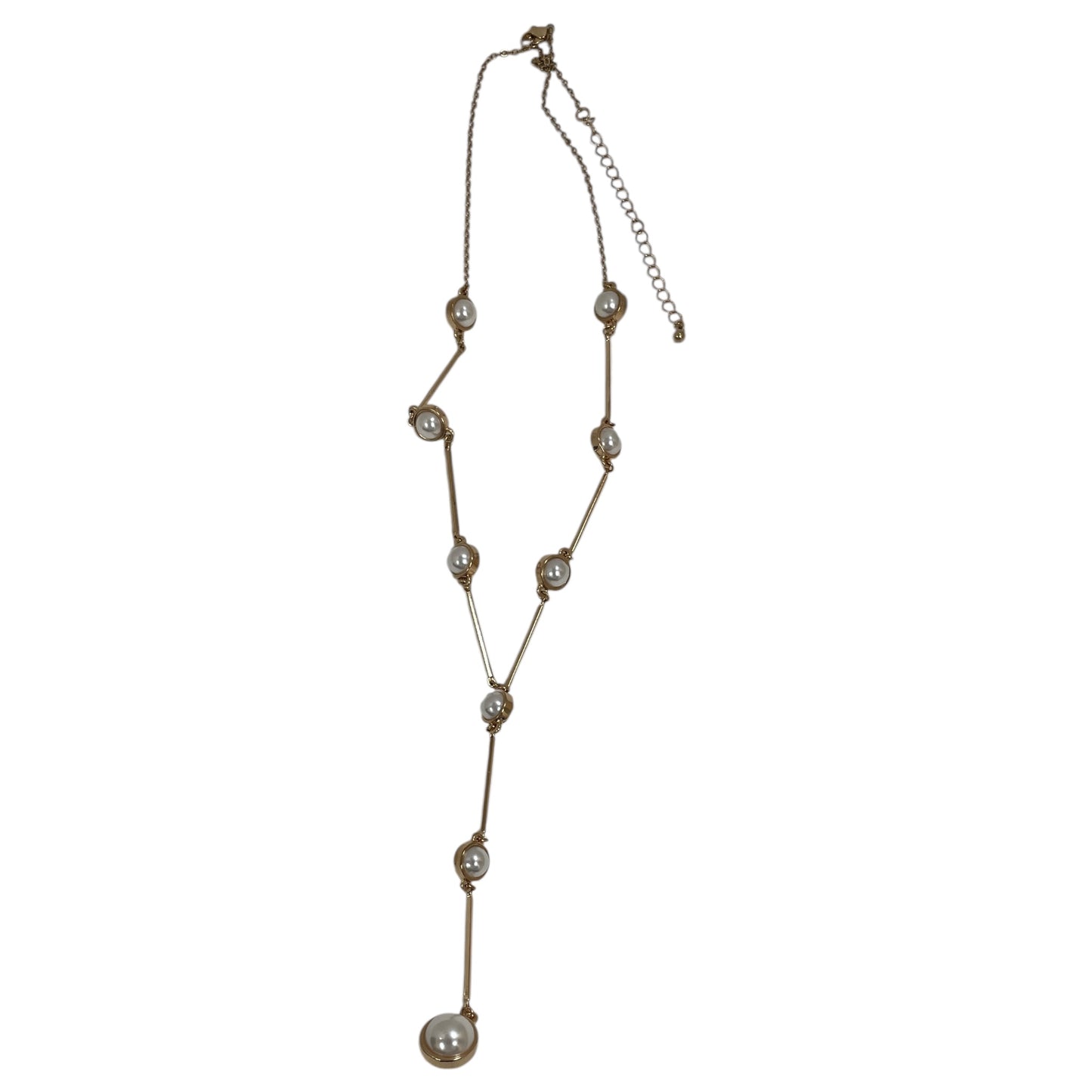 NECKLACE LARIAT & Y-DROP by CME In GOLD & WHITE