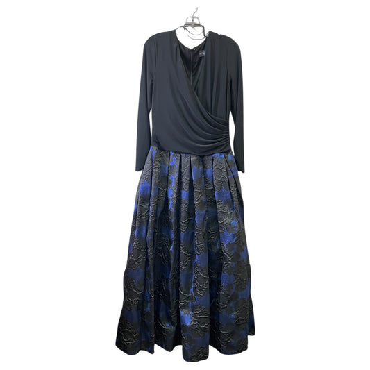 Dress Party Long By Betsy And Adam In Black & Blue, Size:L