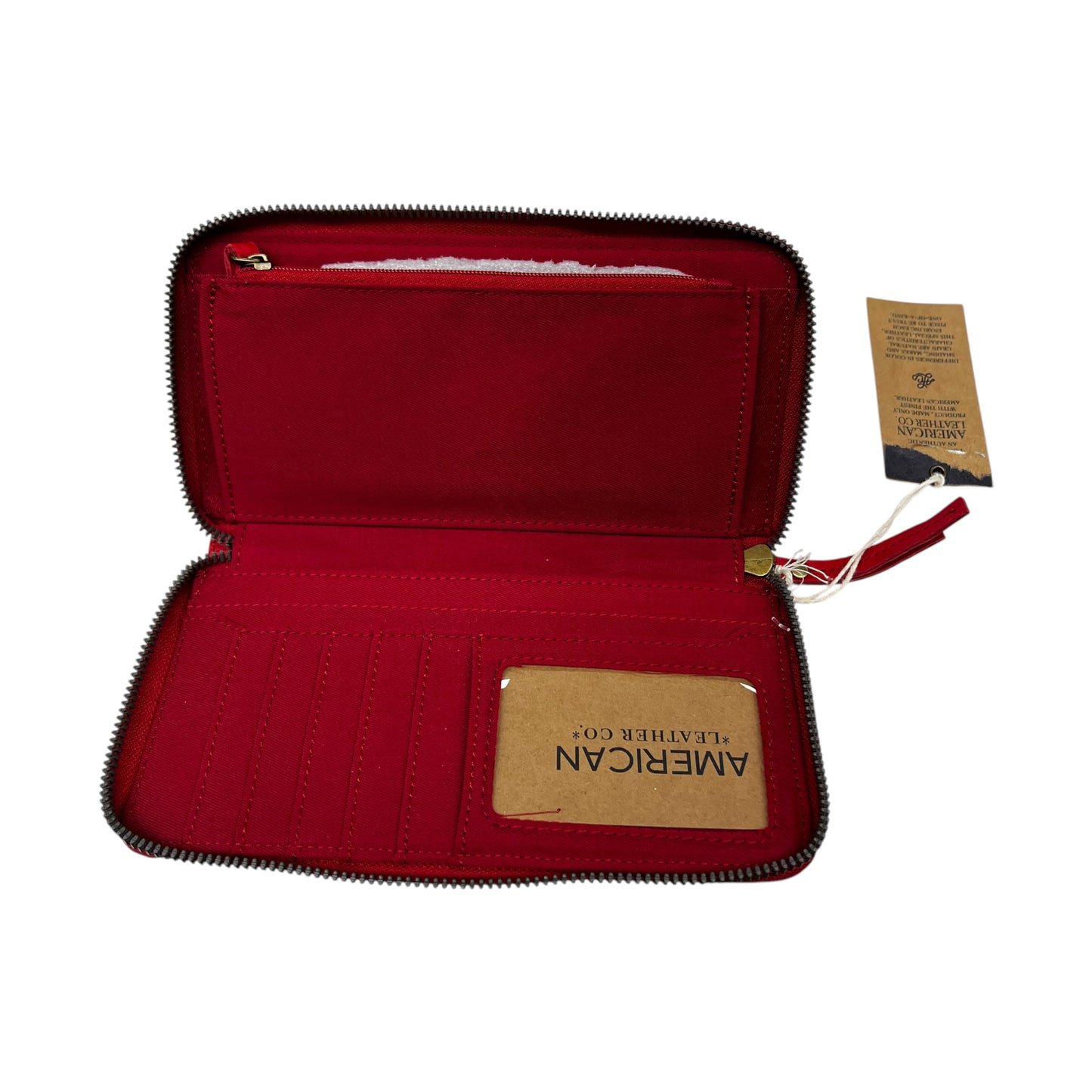 Wallet Leather By American Leather In Red, Size:Medium