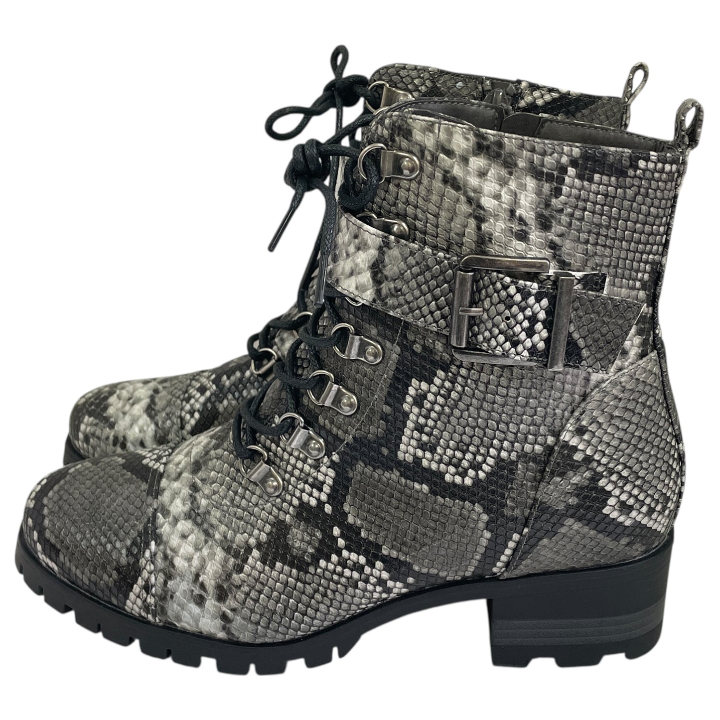 Boots Combat By Just Fab In Animal Print, Size:8.5