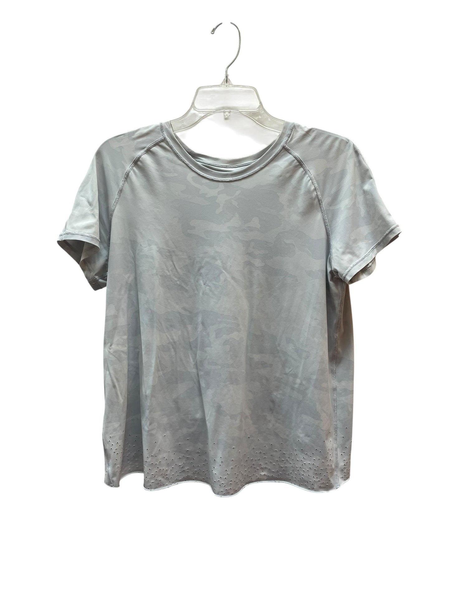 Athletic Top Ss By Lululemon In Grey, Size:S