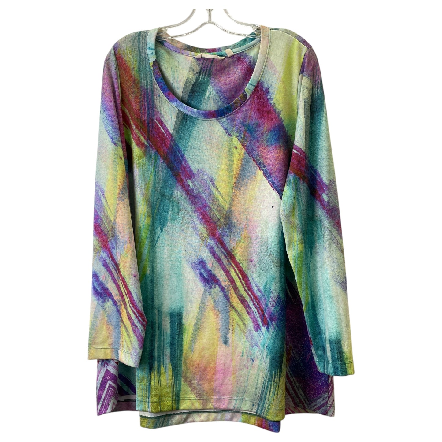 Top Ls By Soft Surroundings In Green & Purple, Size:1X