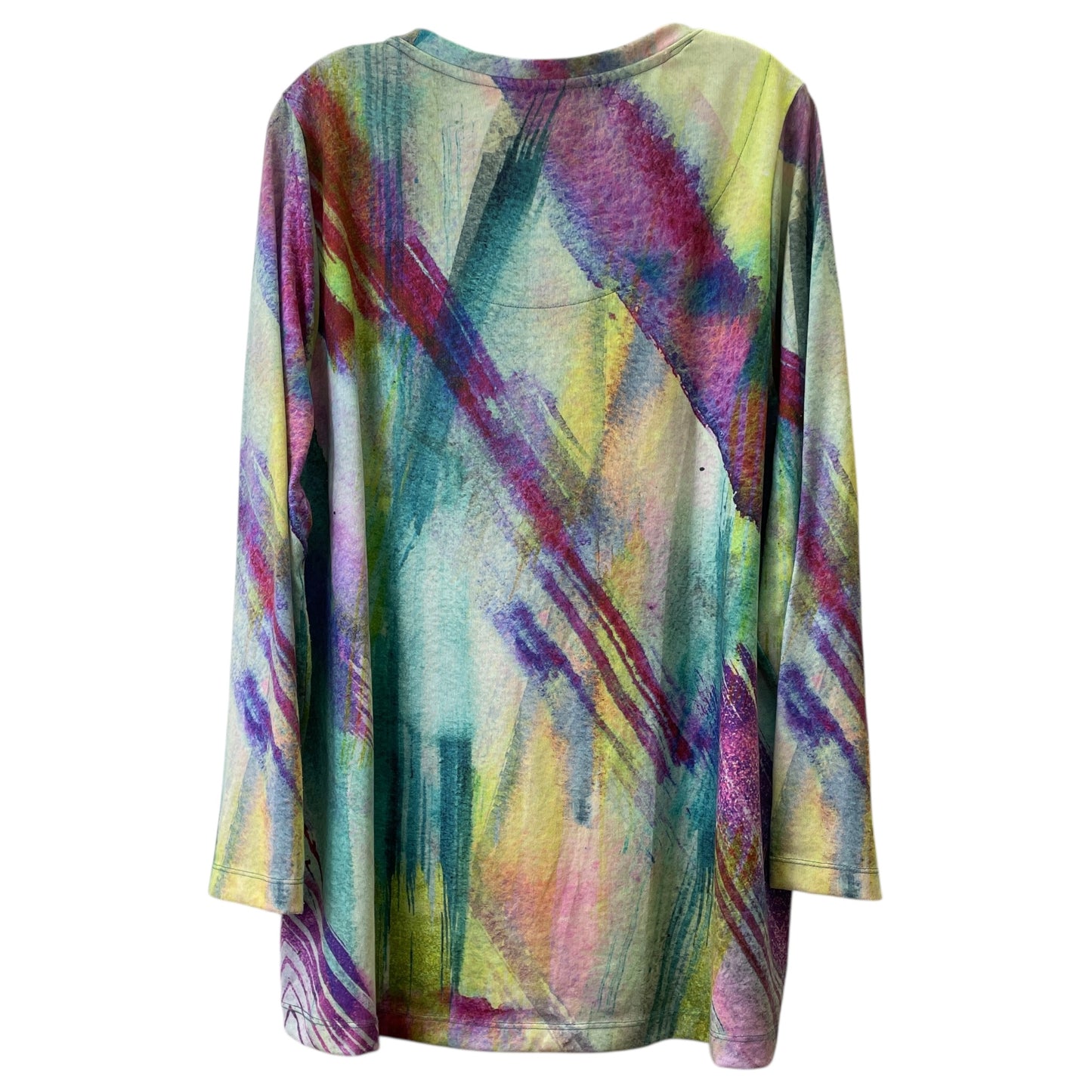 Top Ls By Soft Surroundings In Green & Purple, Size:1X