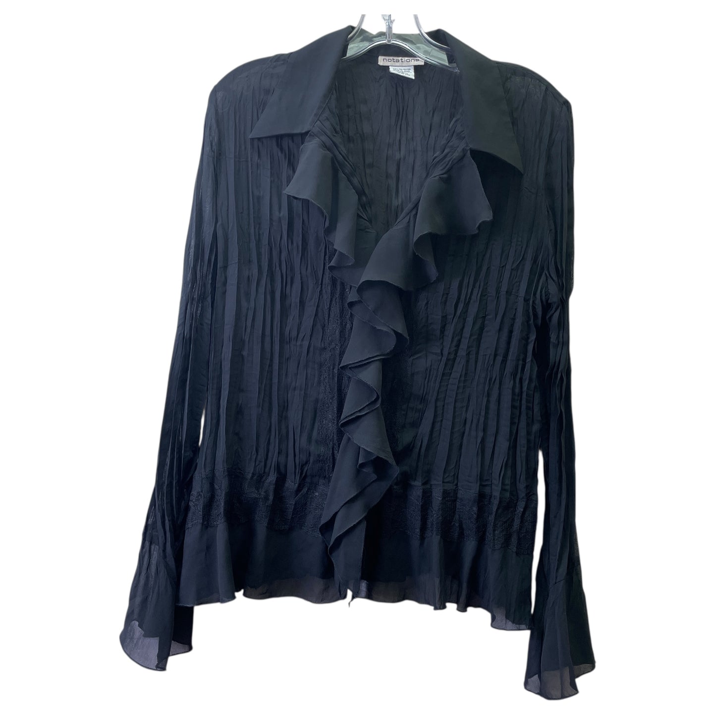 Top Ls Basic By Notations In Black, Size:L