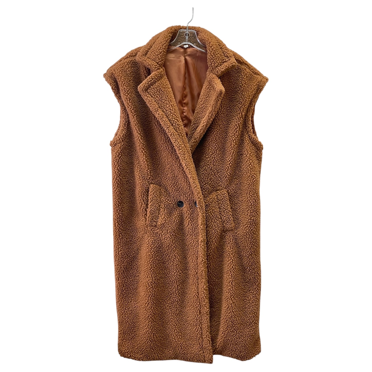 Coat Faux Fur & Sherpa By Cme In Brown, Size:L