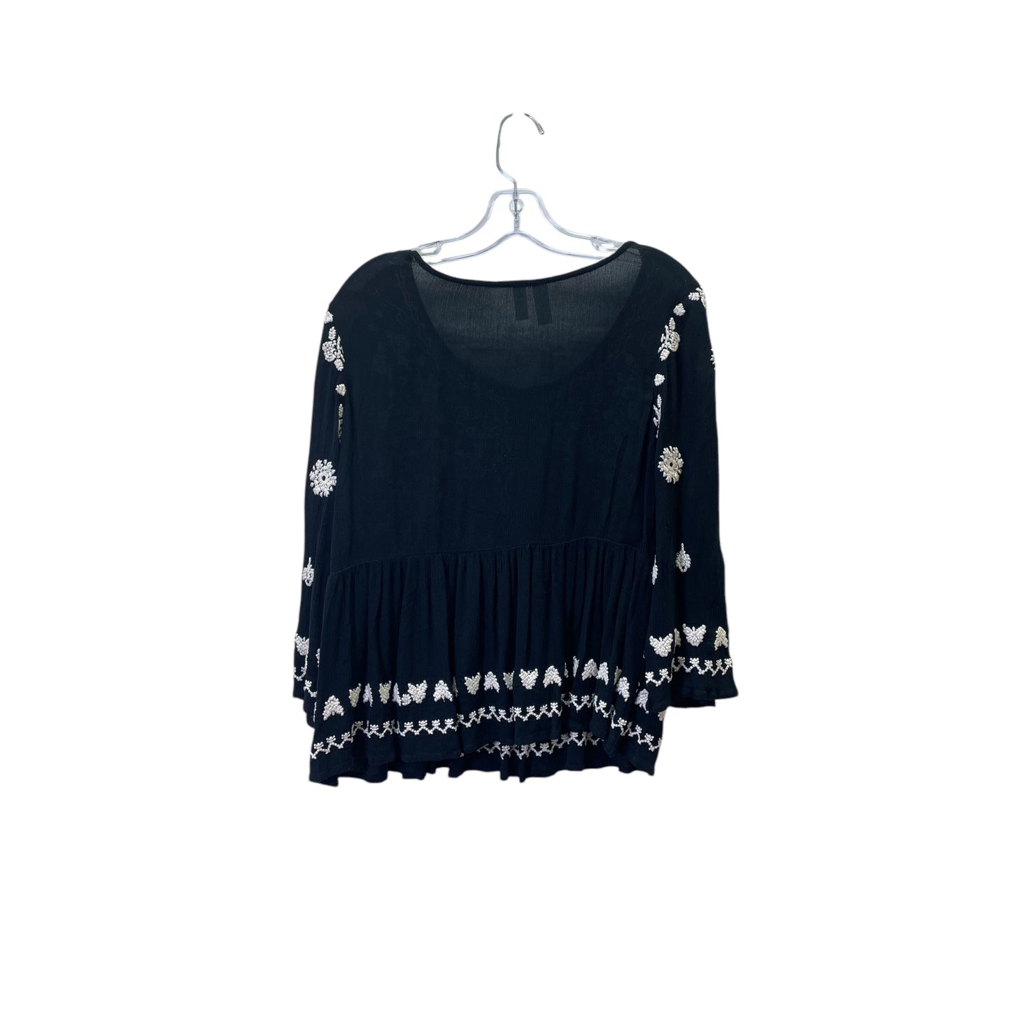 Top 3/4 Sleeve By Meadow Rue In Black & Cream, Size:Xs
