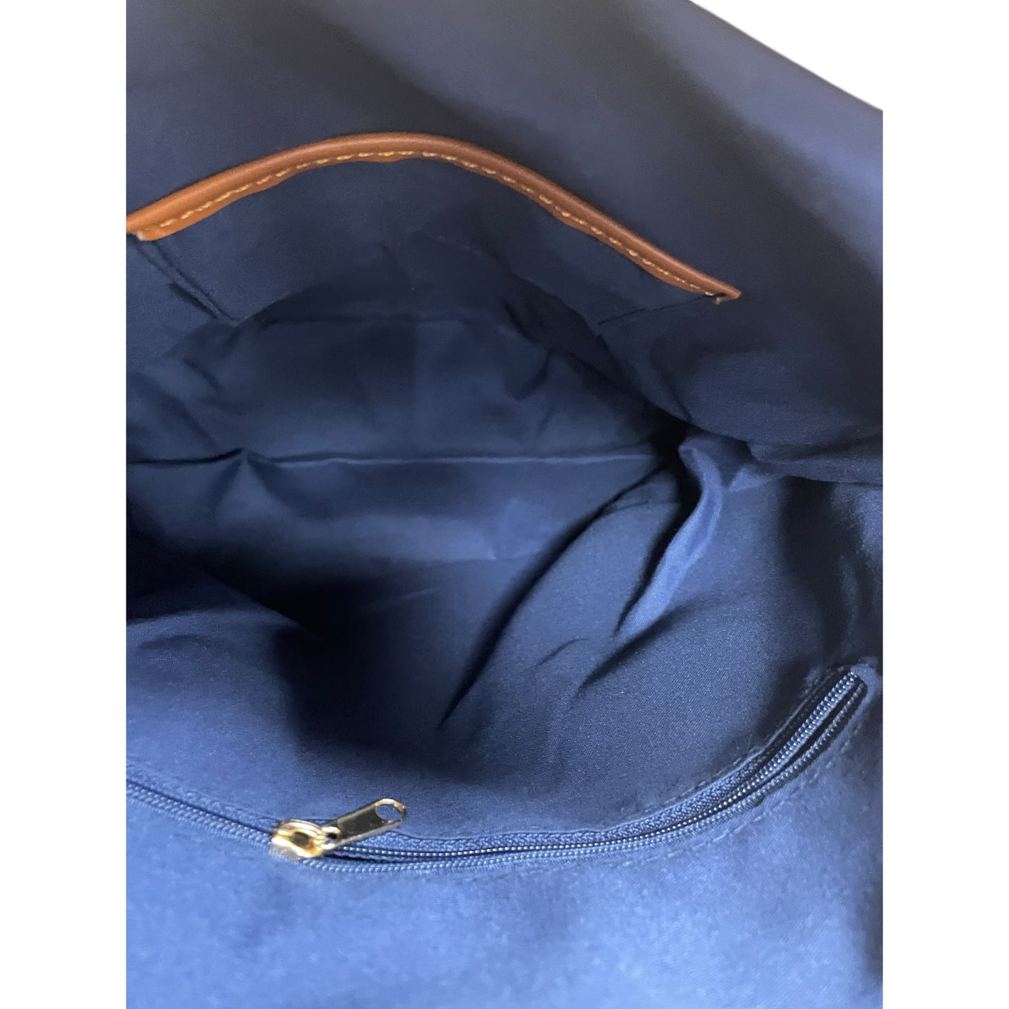 Handbag Leather By Clothes Mentor In Blue, Size:Medium
