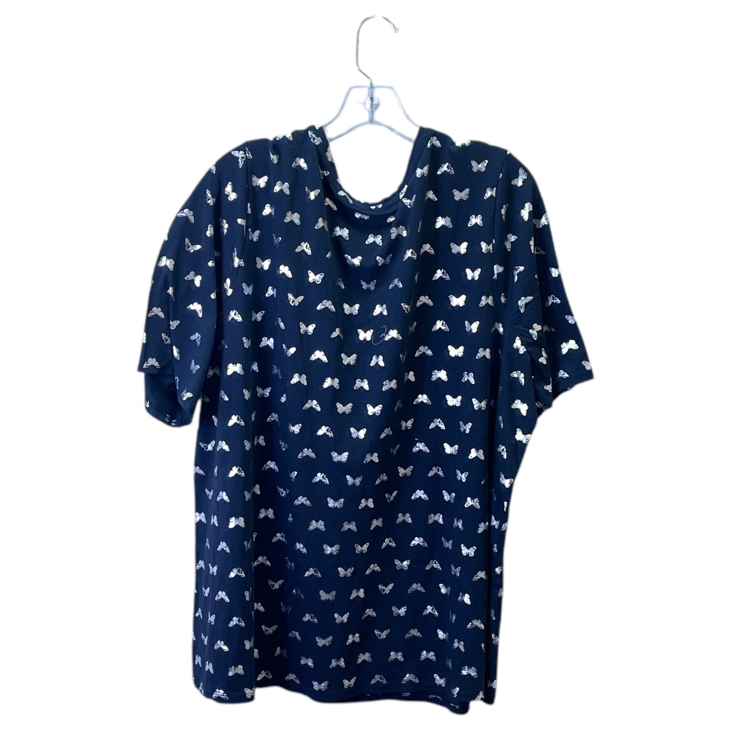 Top Ss Basic By Lane Bryant In Blue & Silver, Size:3X
