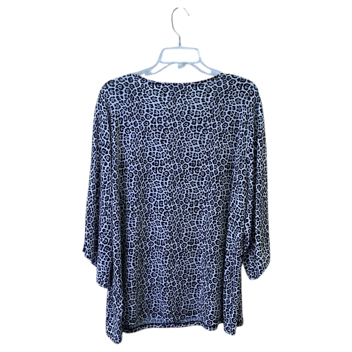 Top 3/4 Sleeve By Michael By Michael Kors In Black & White, Size:3X
