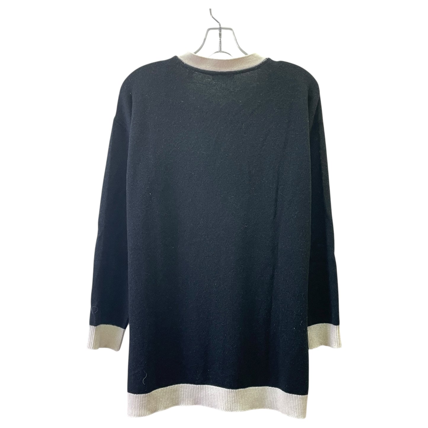 Sweater Cardigan By Atm In Black & Cream, Size:Xs