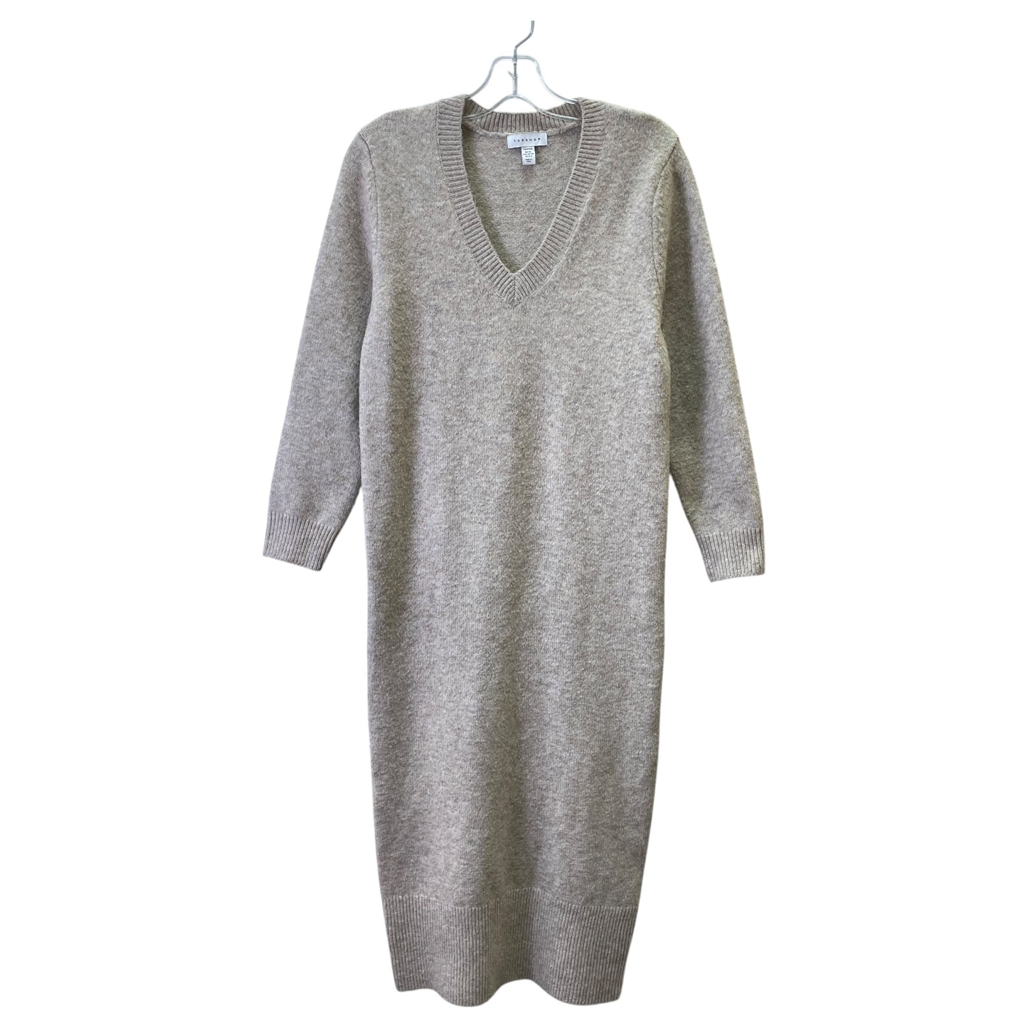 Dress Sweater By Topshop In Taupe, Size:Xs