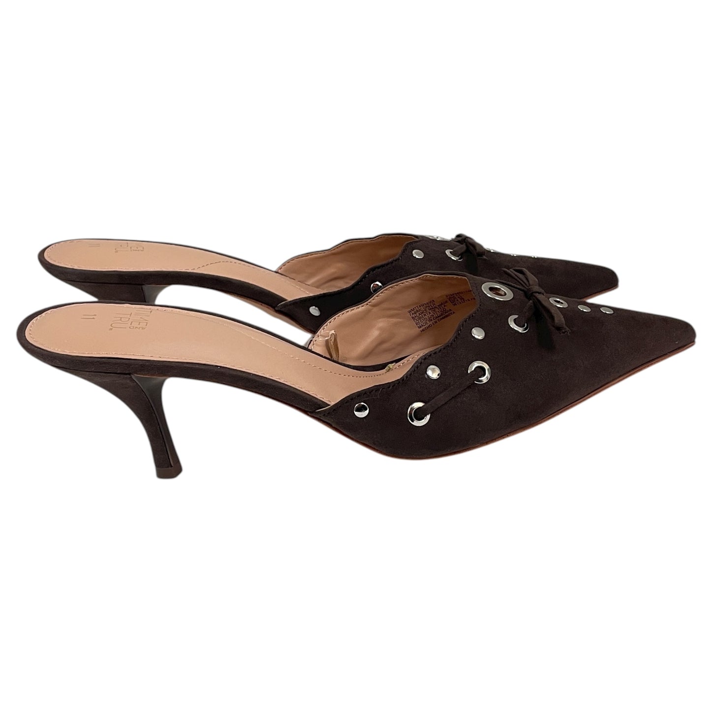 Shoes Heels Kitten By Time And Tru In Brown, Size:11