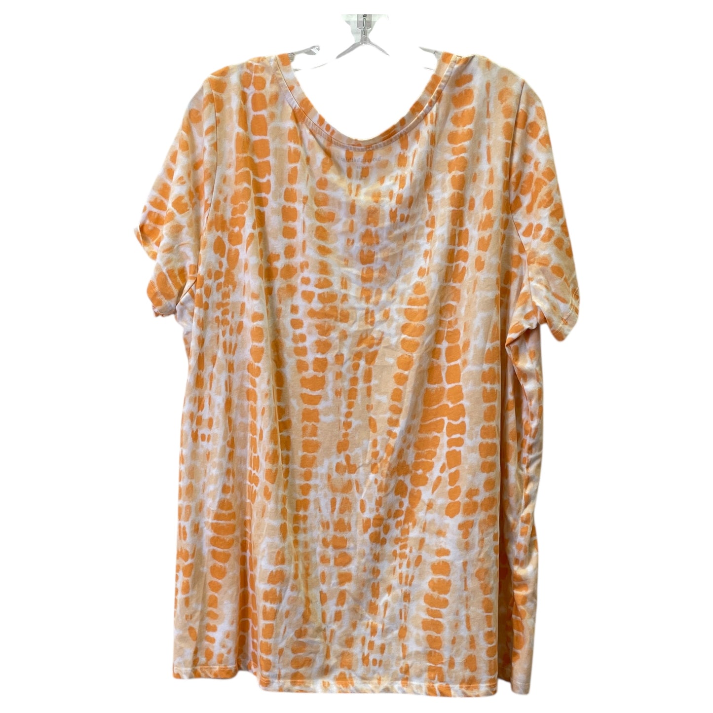 Top Ss Basic By Woman Within In Orange & White, Size:2X