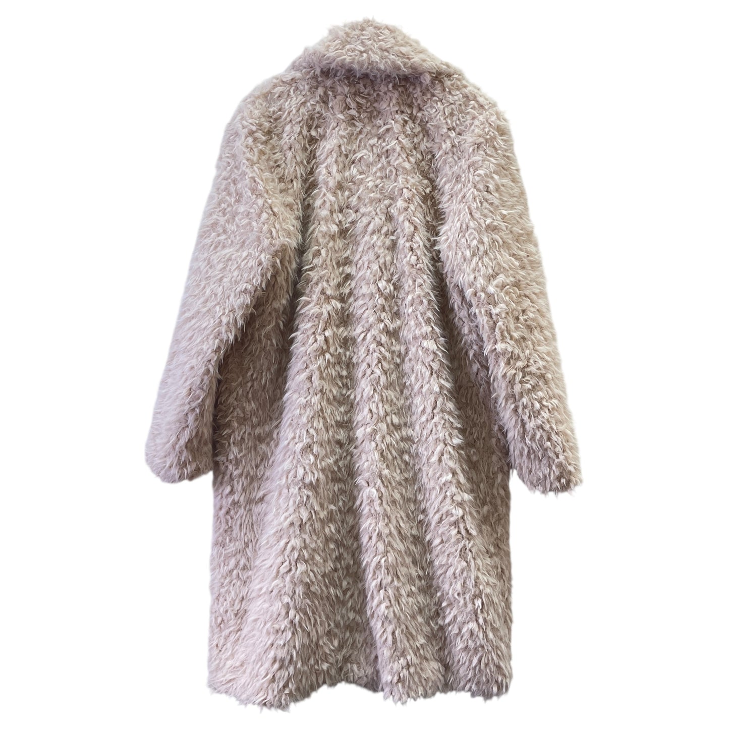 COAT FAUX FUR & SHERPA by ANTHROPOLOGIE In PEACH, Size: S