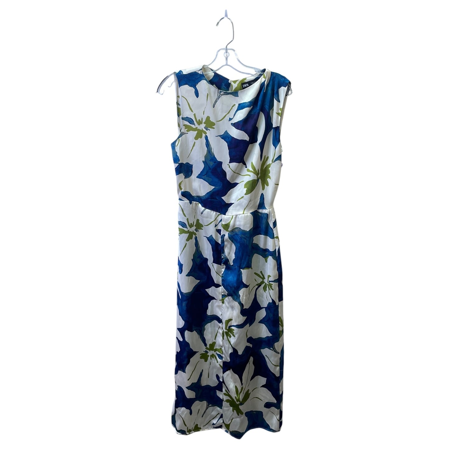 Dress Casual Maxi By Zara In Blue & Cream, Size:M
