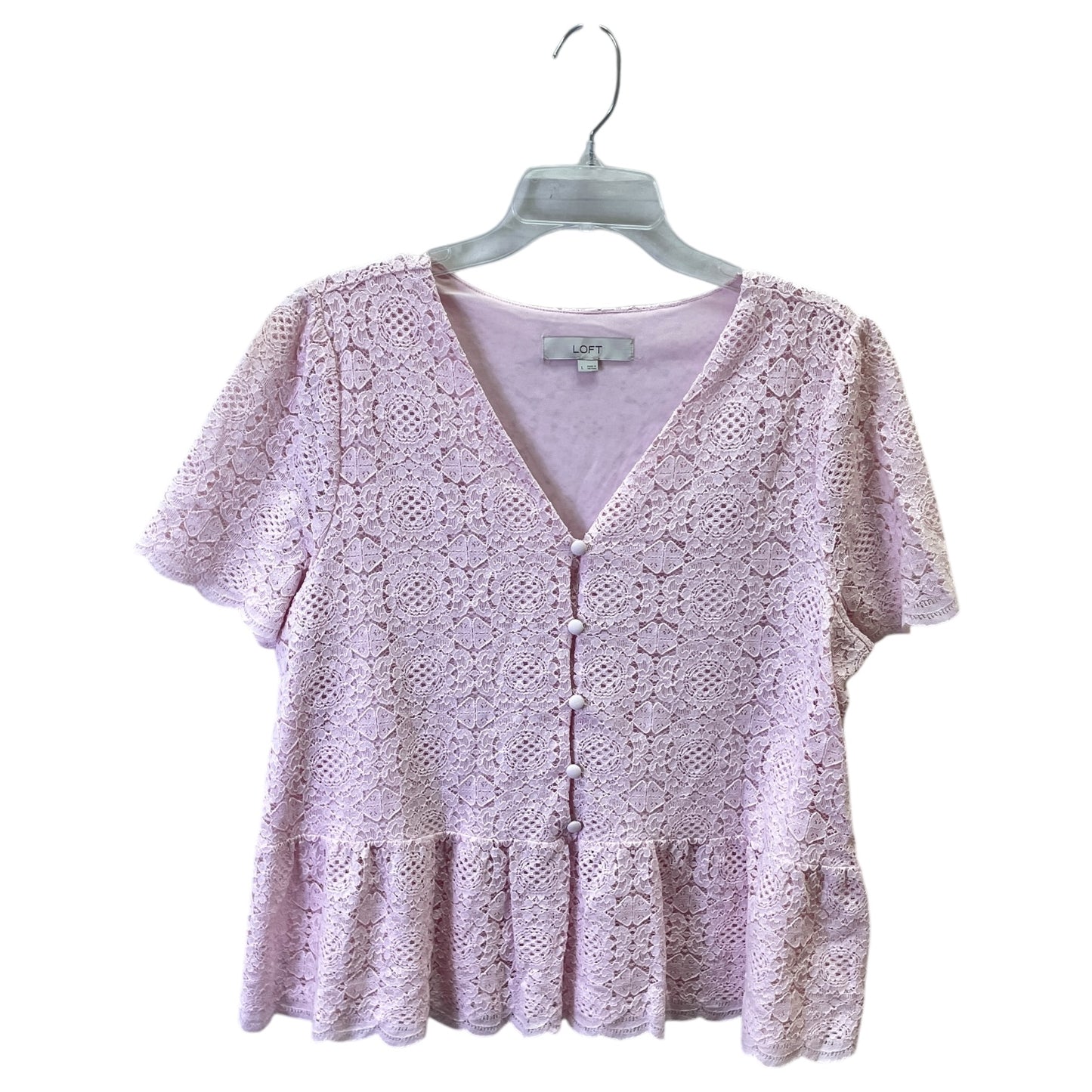Top Ss By Loft In Pink, Size:L