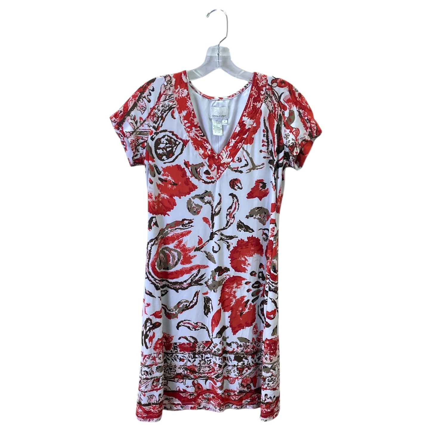 Dress Casual Short By Donna Morgan In Orange & White, Size:8