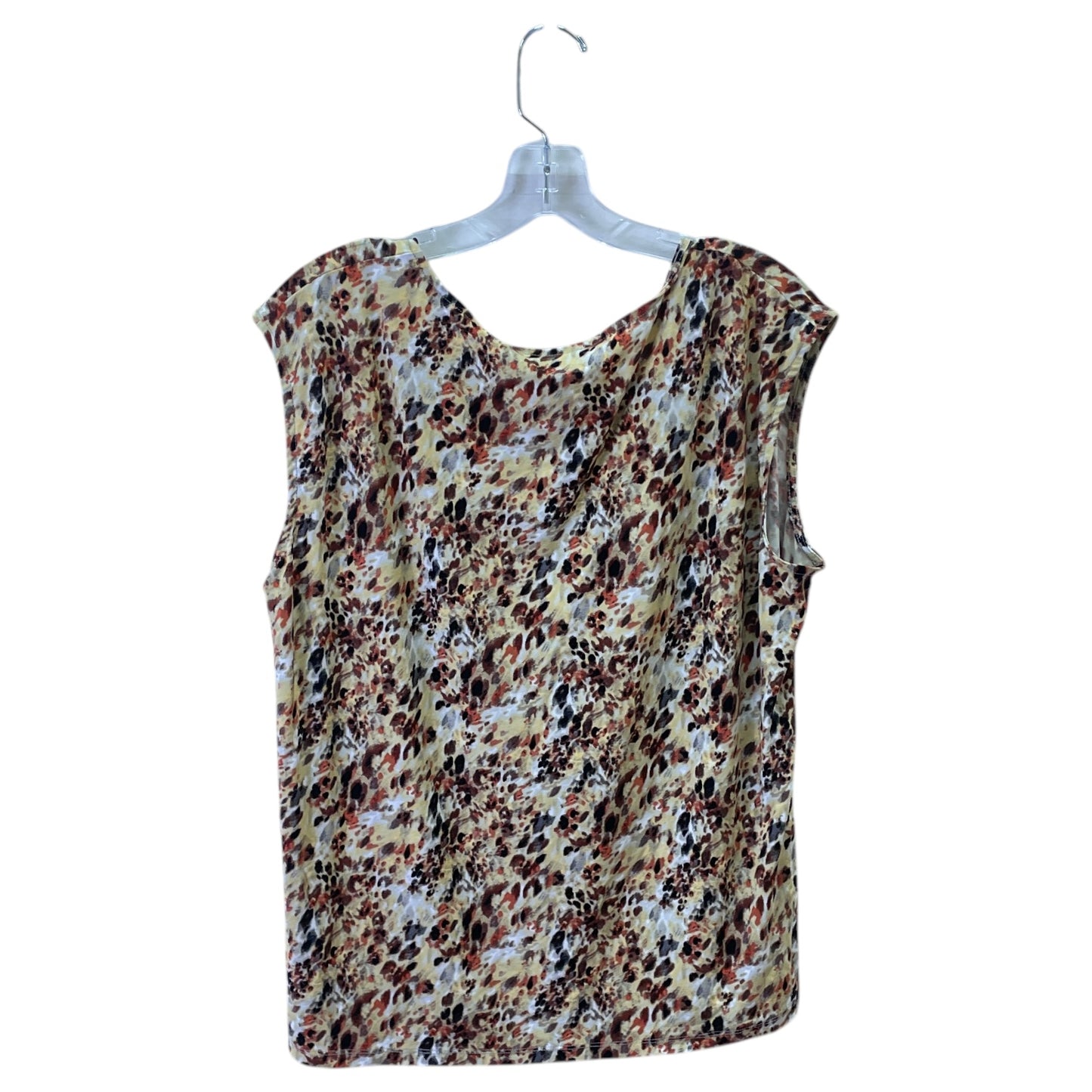Top Sleeveless By Kasper In Tan & Yellow, Size:2X