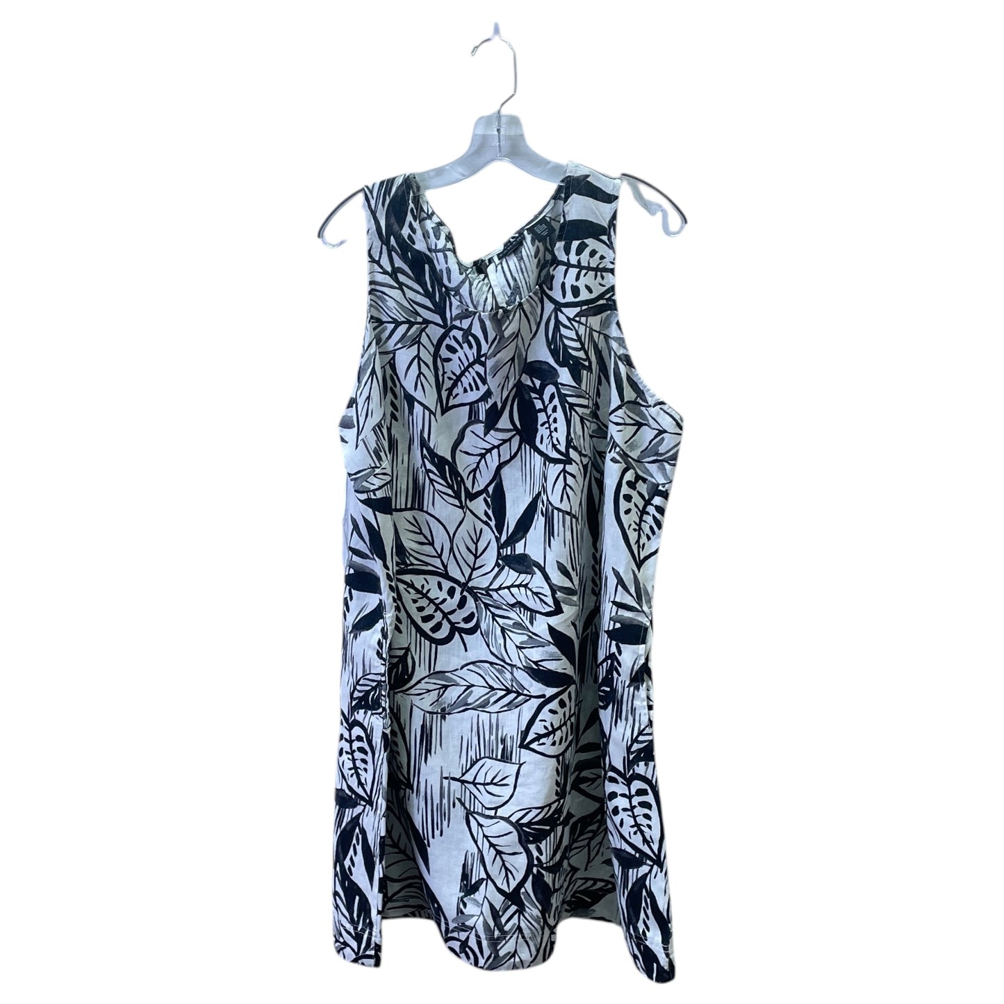 Dress Casual Short By Tahari By Arthur Levine In Black & Cream, Size:2X